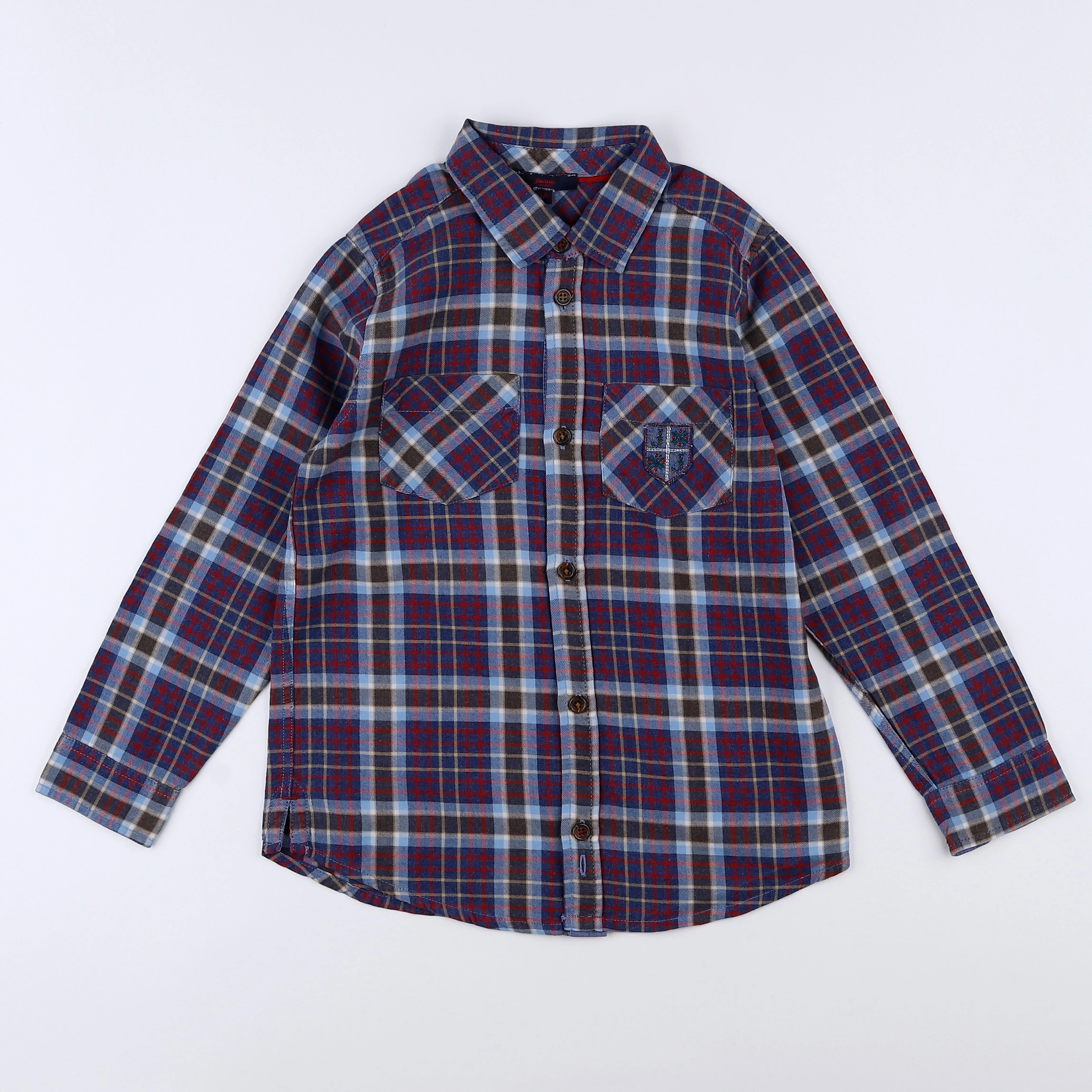 Jacadi - chemise bleu, rouge - 6 ans