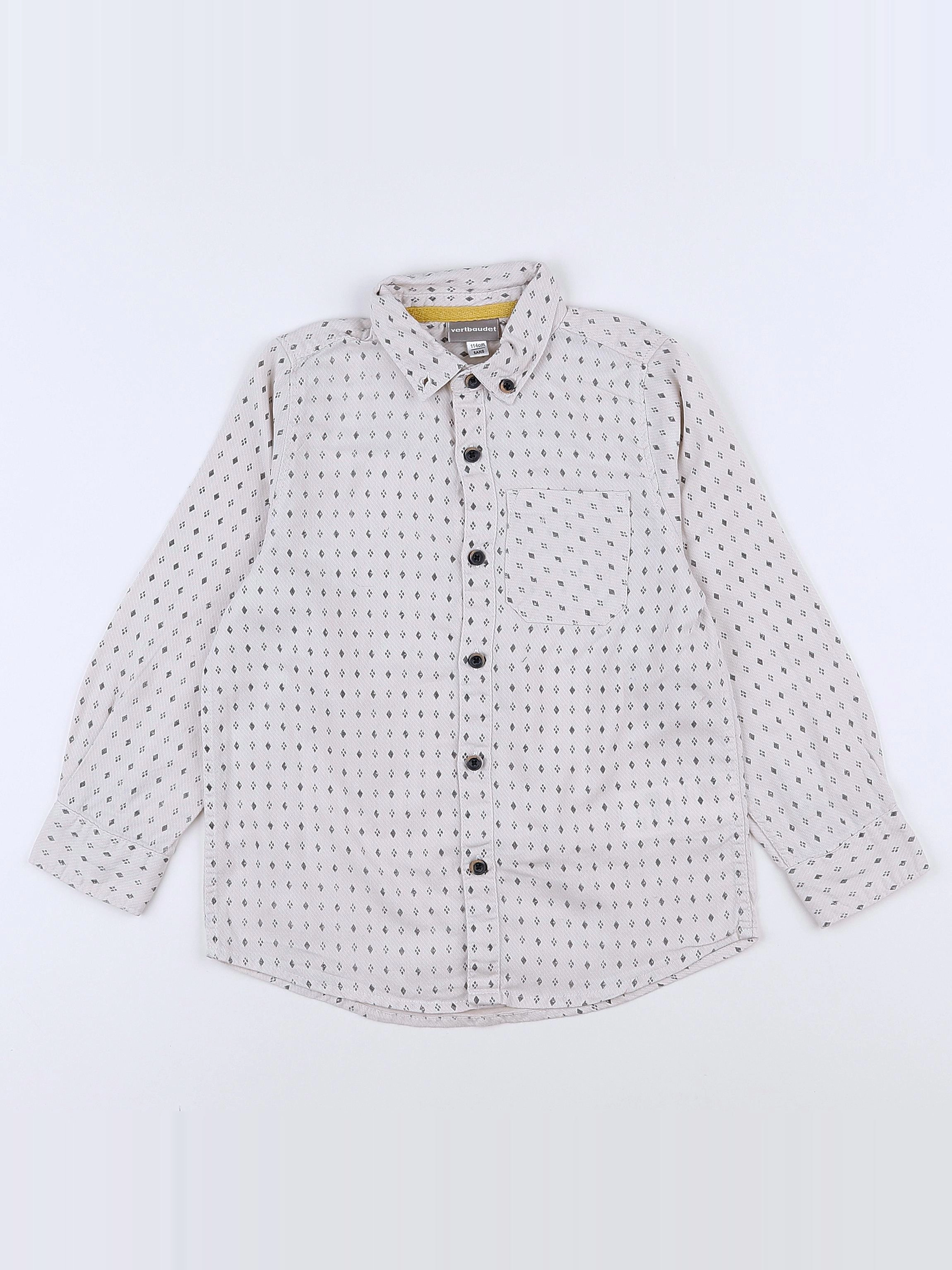 Vertbaudet - chemise beige - 6 ans