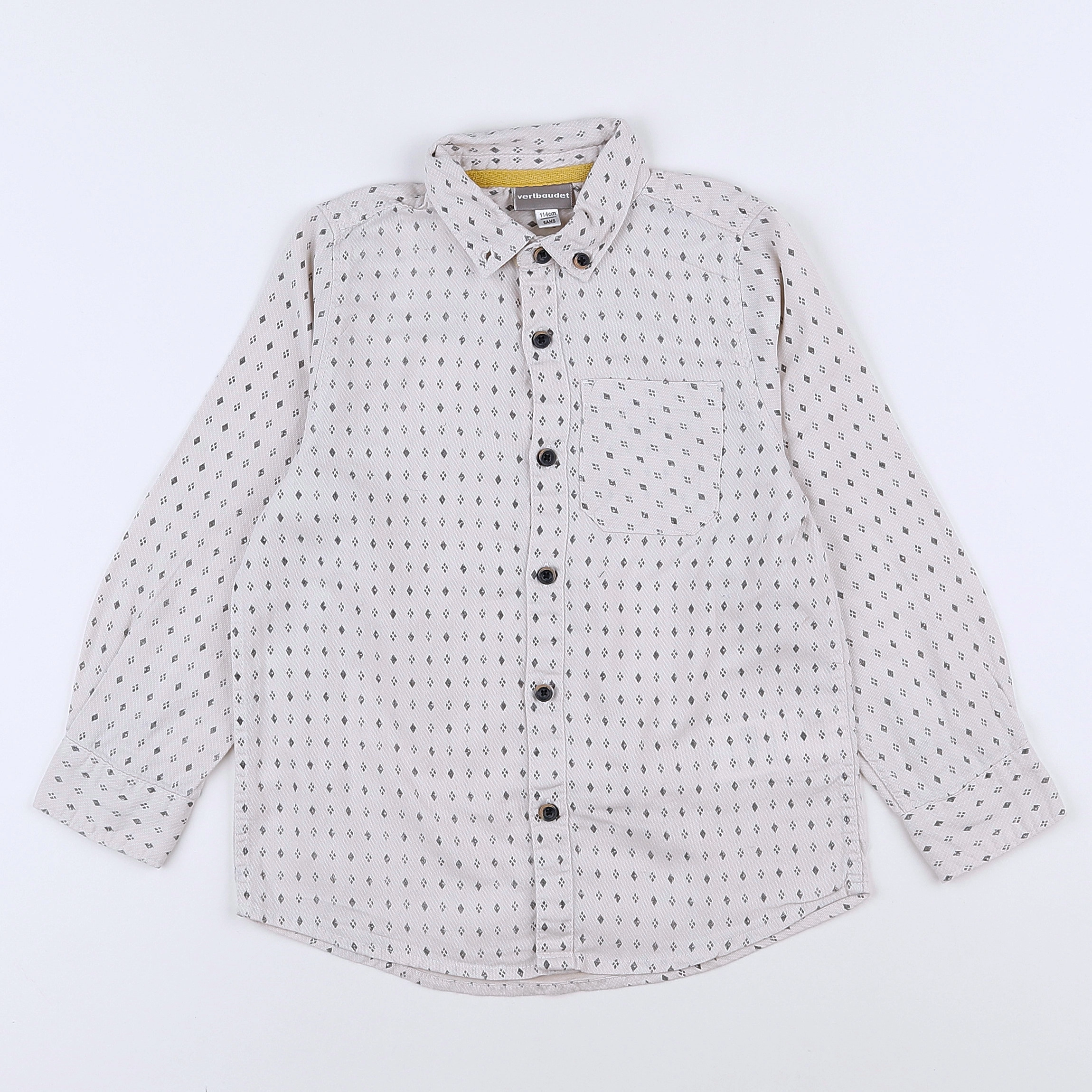 Vertbaudet - chemise beige - 6 ans