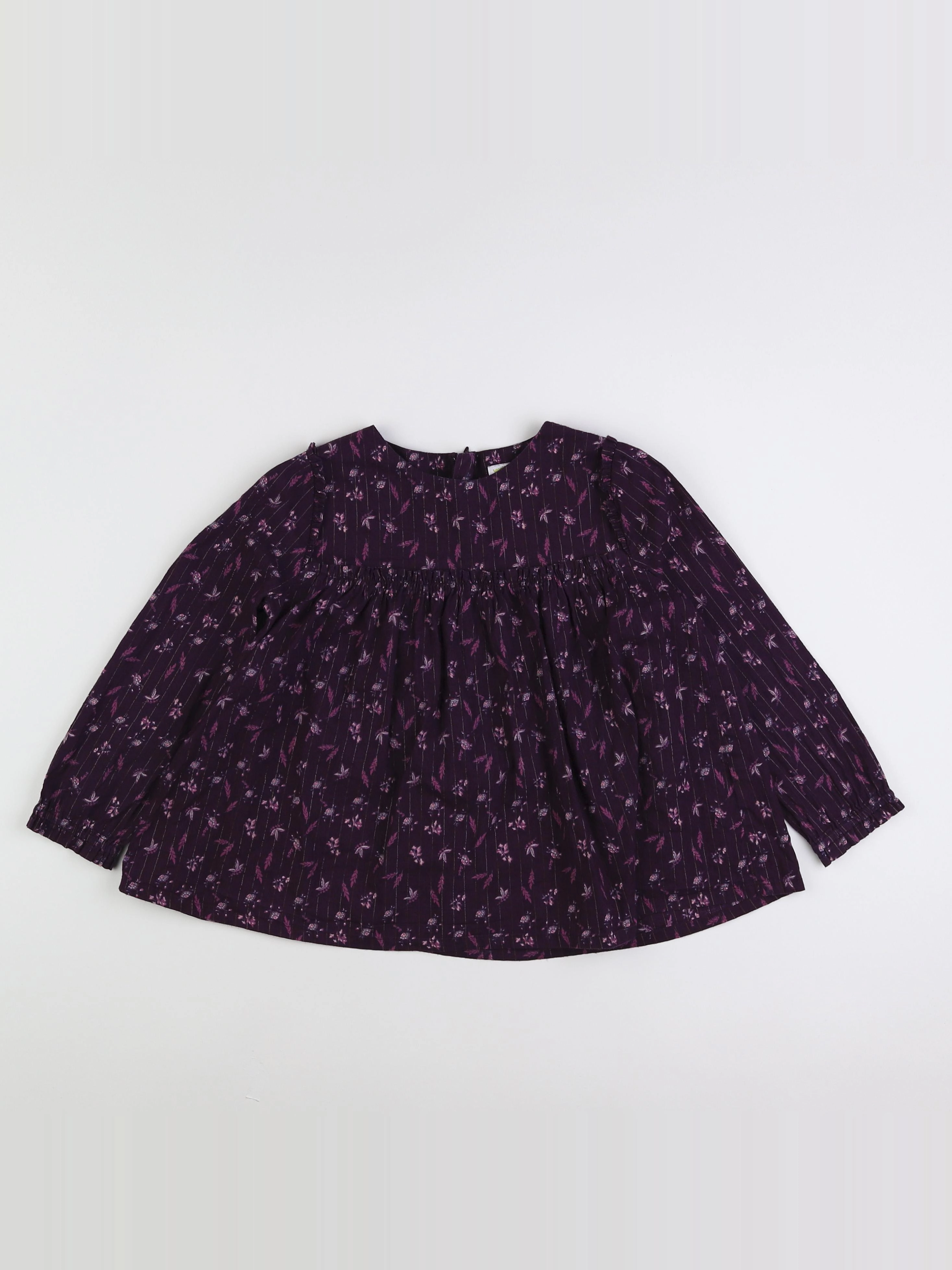 Vertbaudet - blouse violet, or - 6 ans