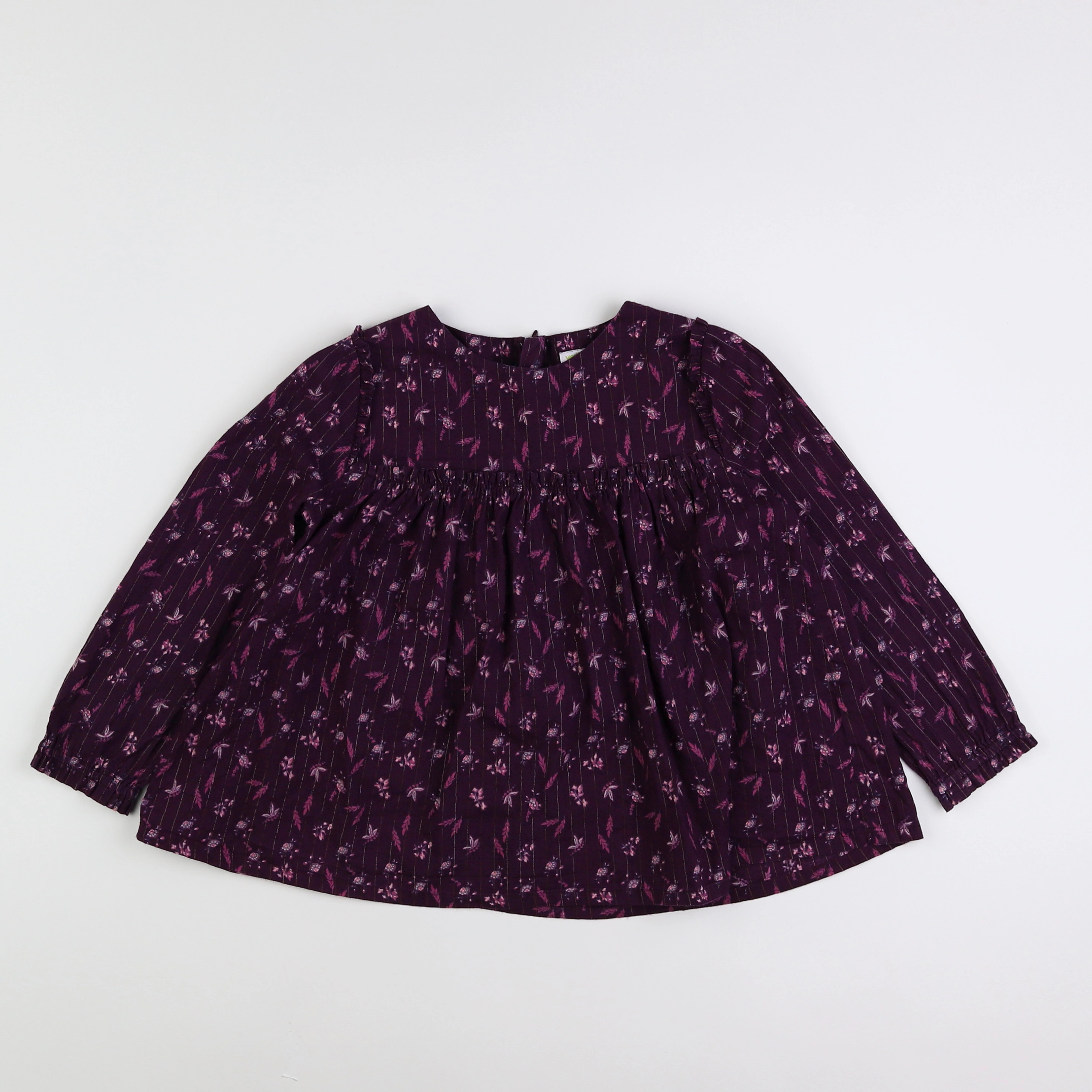 Vertbaudet - blouse violet, or - 6 ans