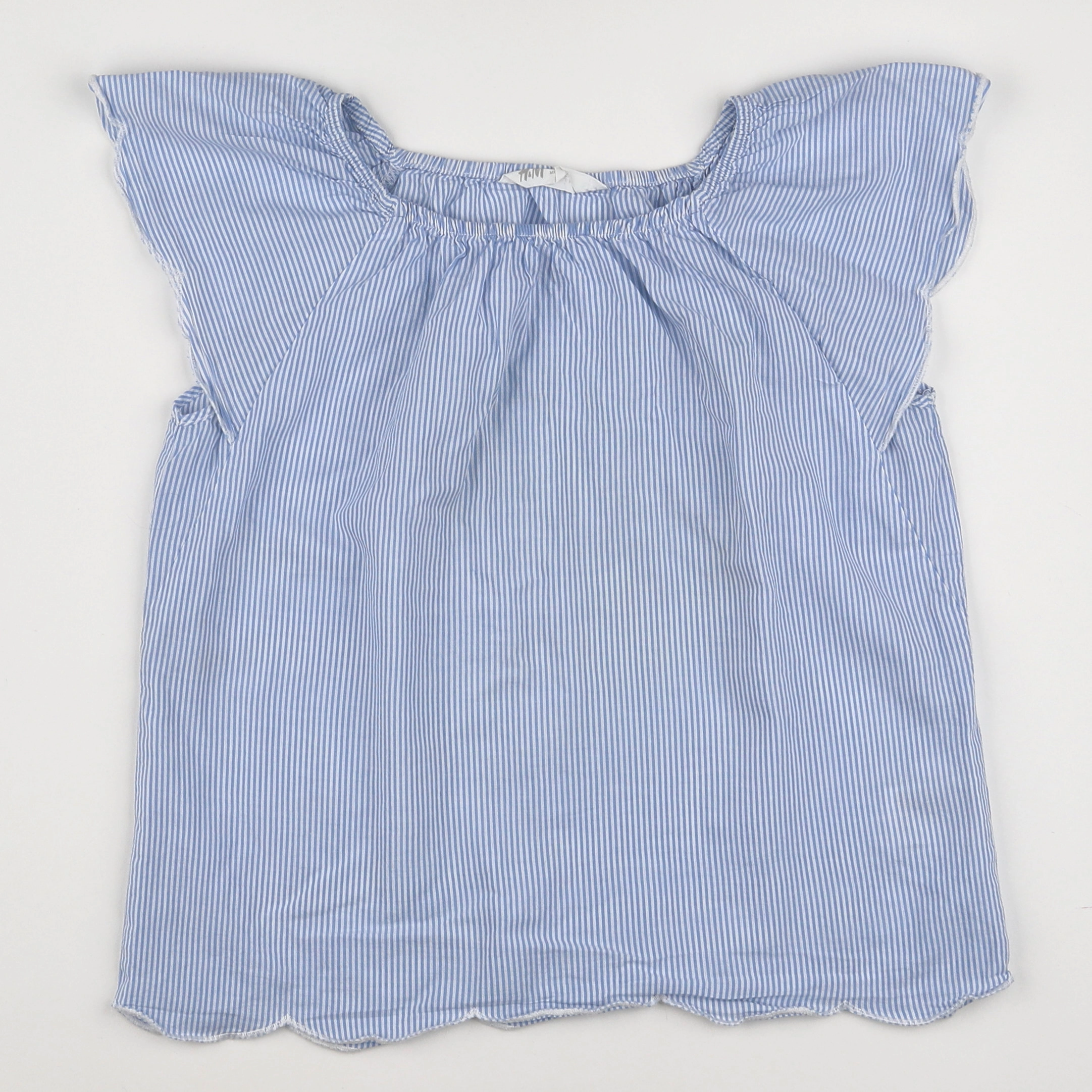 H&M - blouse blanc, bleu - 8/9 ans