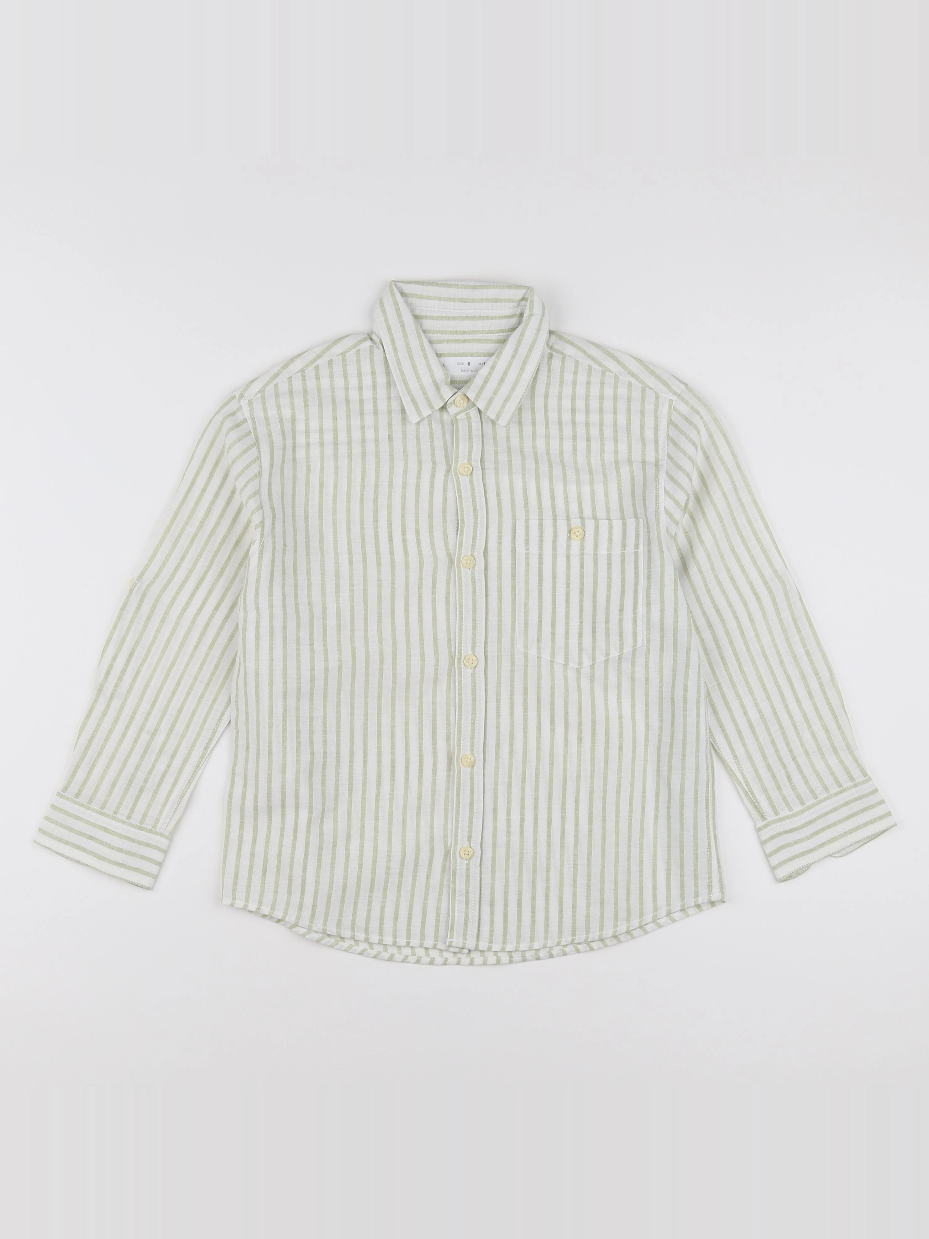 Zara - chemise blanc, vert - 6 ans