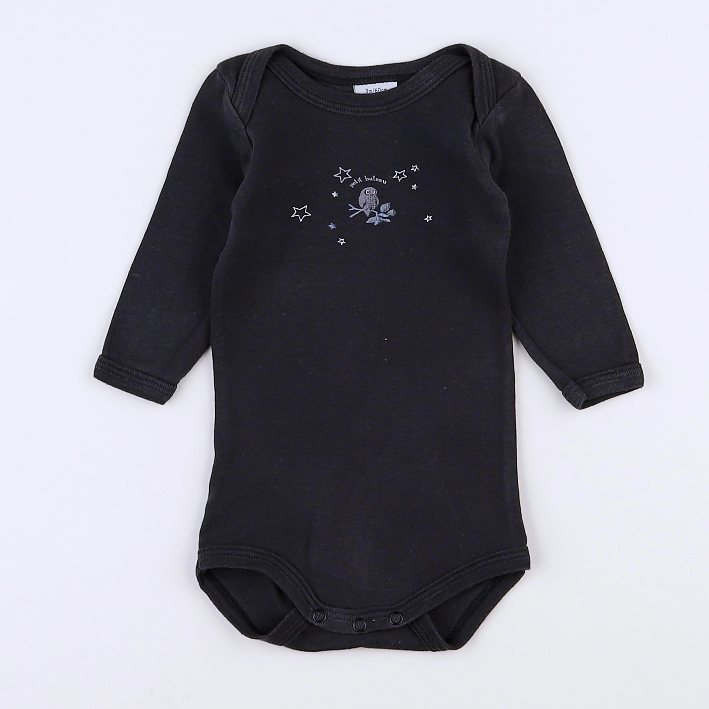 Petit Bateau - body gris - 3 mois