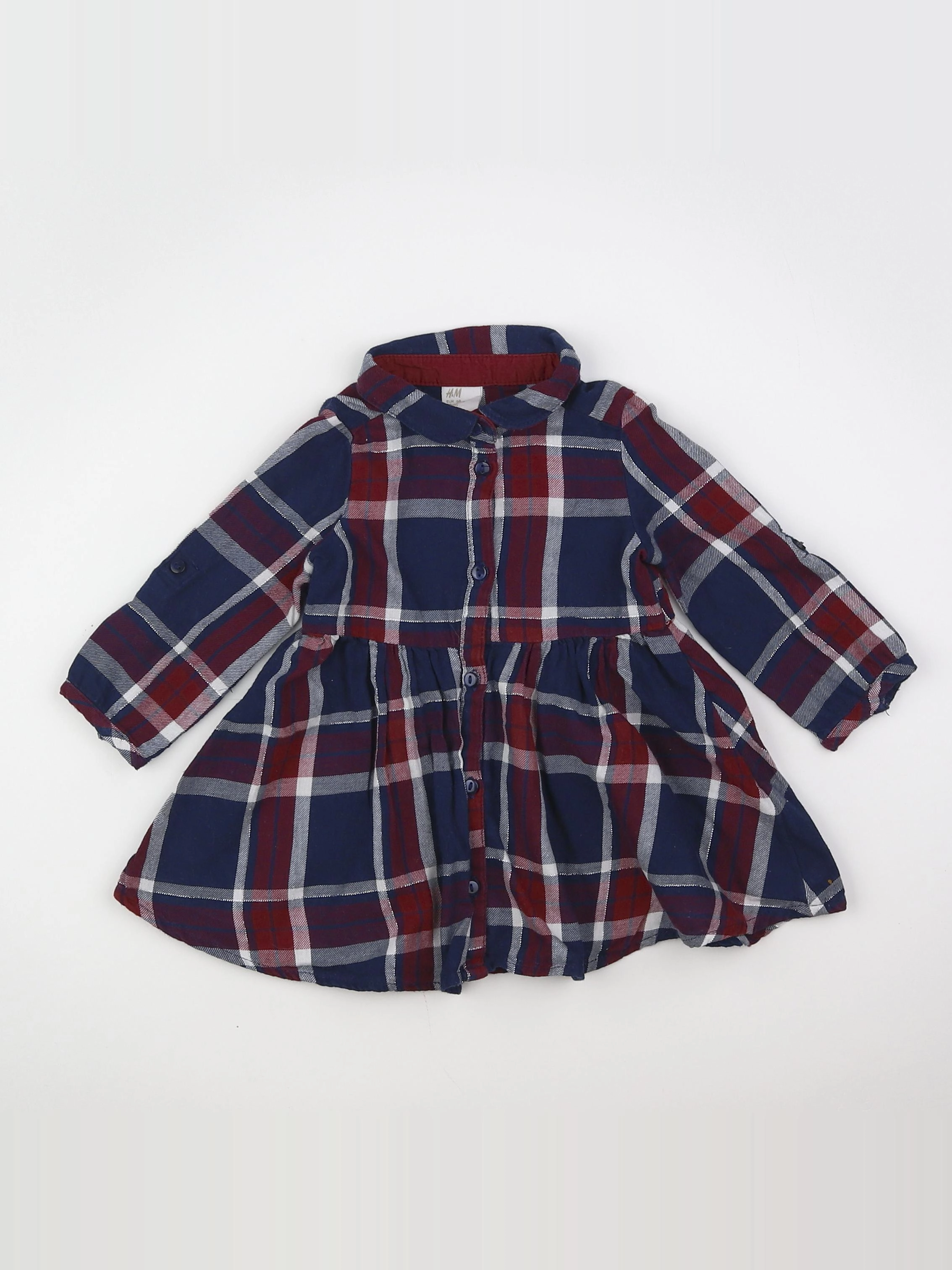 H&M - robe bleu, rouge - 3/6 mois