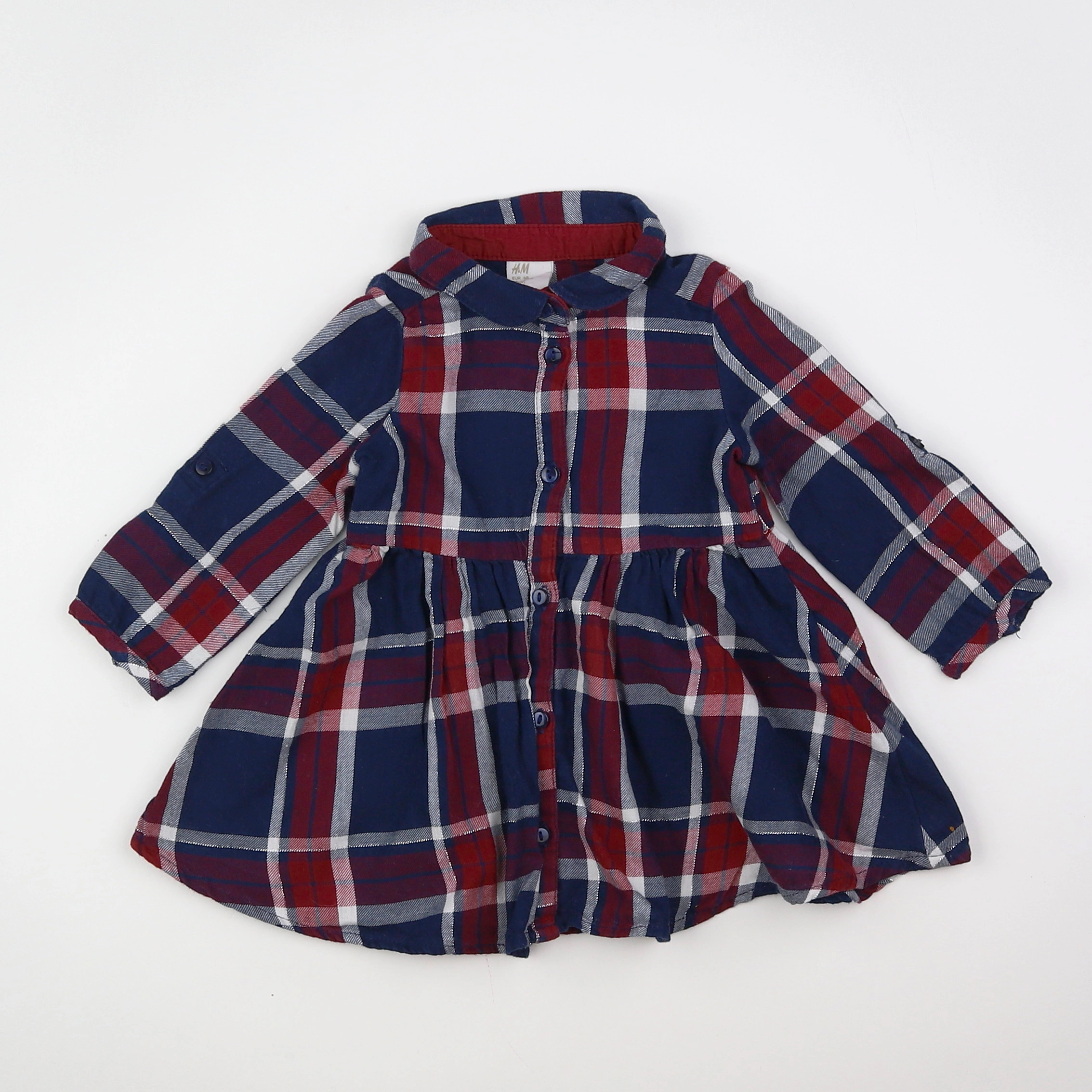 H&M - robe bleu, rouge - 3/6 mois