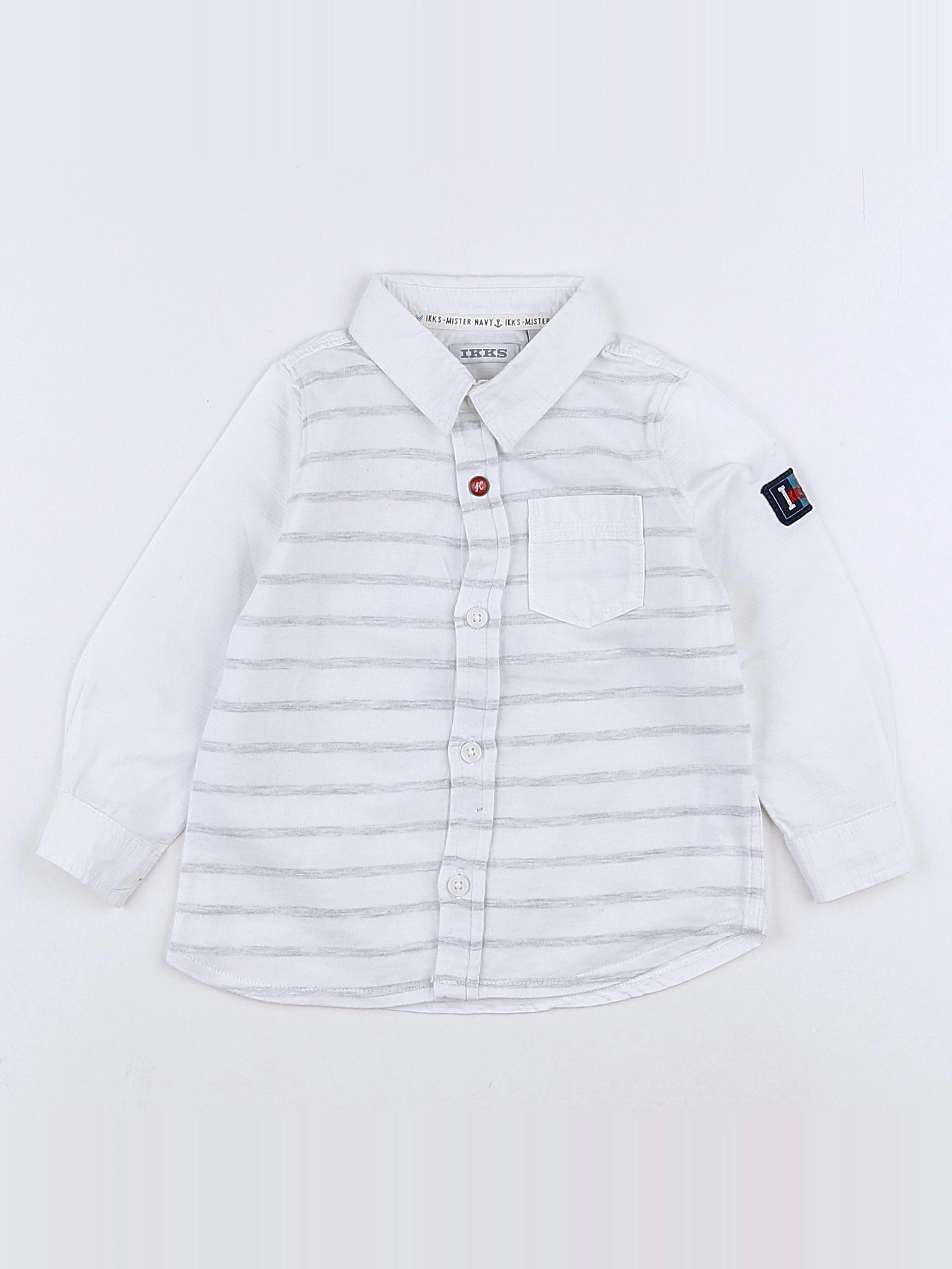 IKKS - chemise imprimé au dos blanc - 12 mois