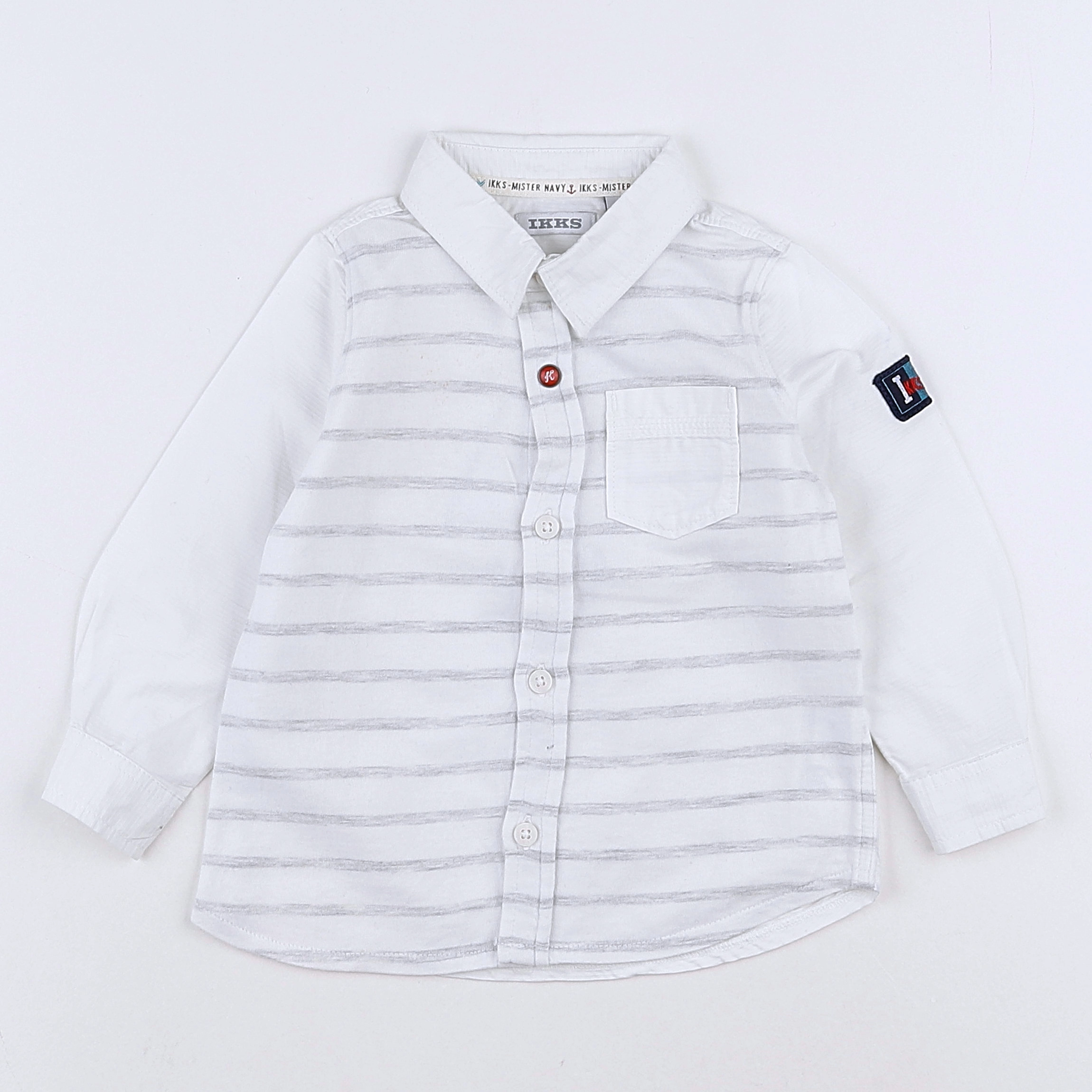 IKKS - chemise imprimé au dos blanc - 12 mois