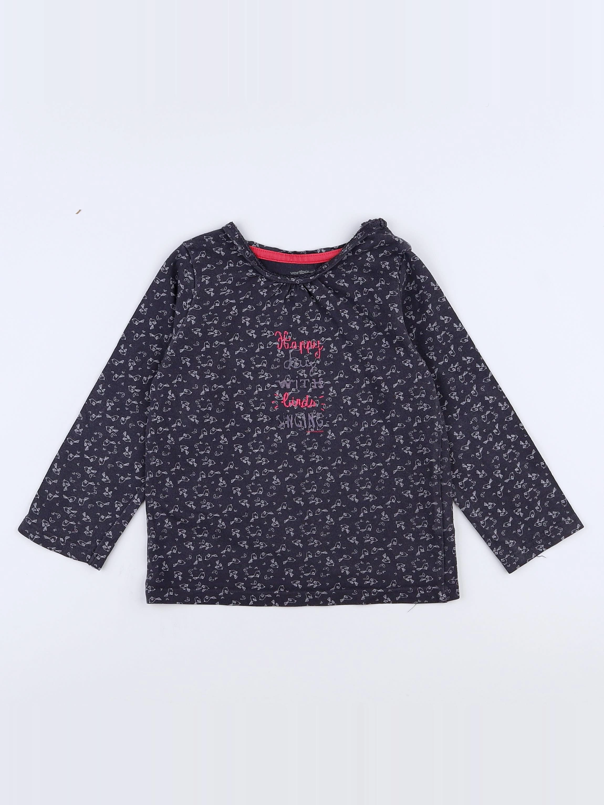 Vertbaudet - tee-shirt gris - 2 ans