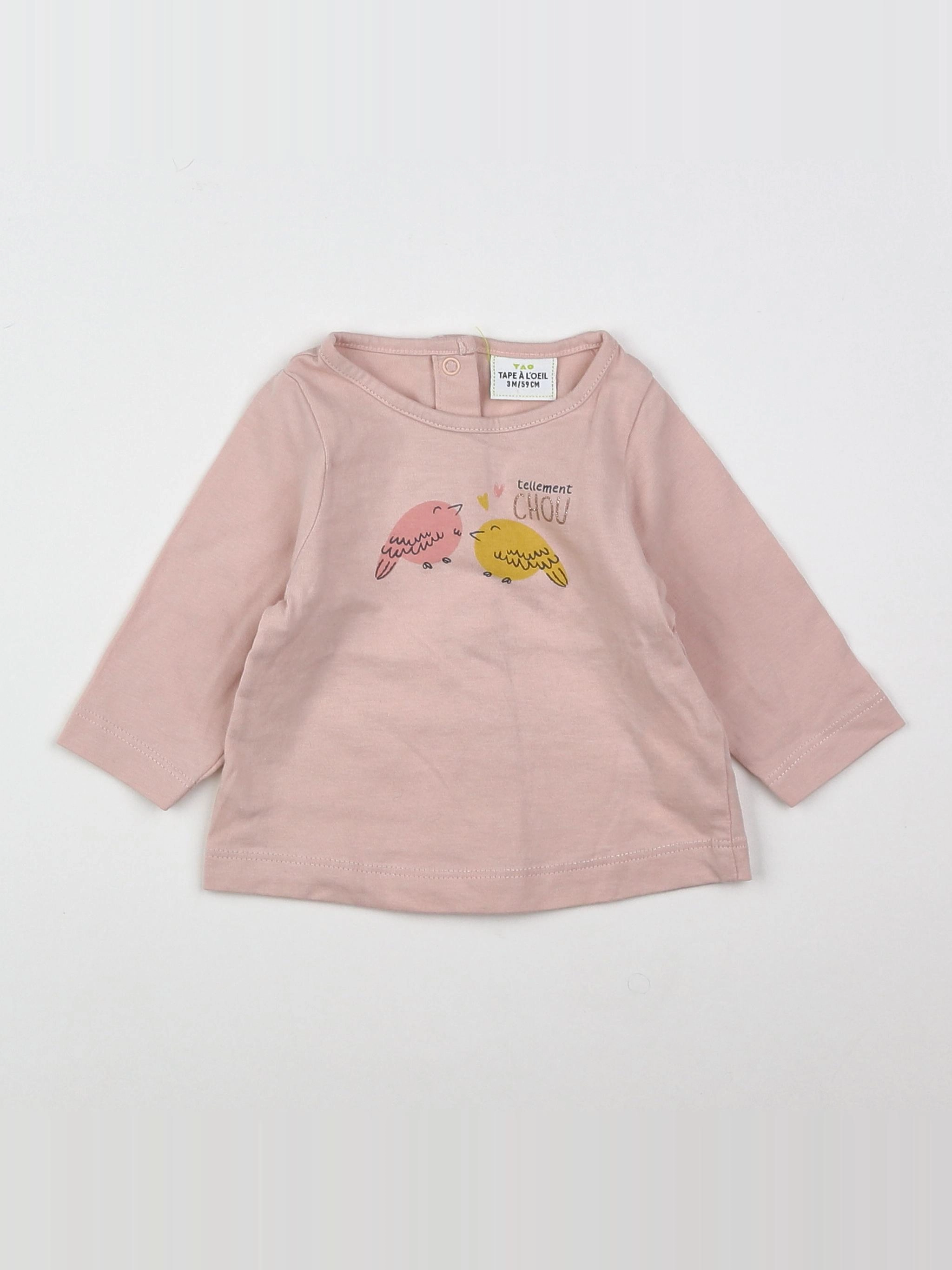 Tape à l'oeil - tee-shirt rose - 3 mois