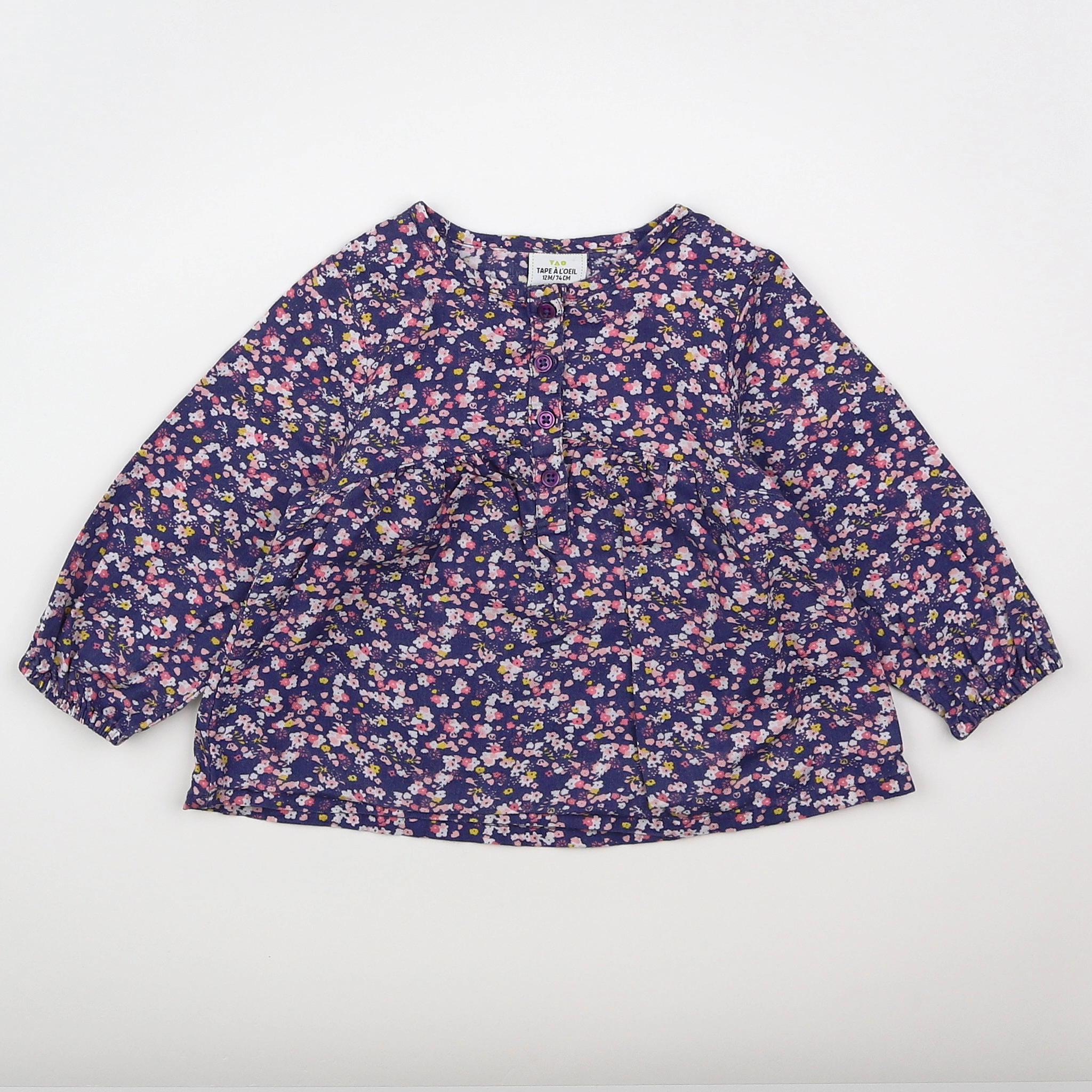 Tape à l'oeil - blouse violet - 12 mois