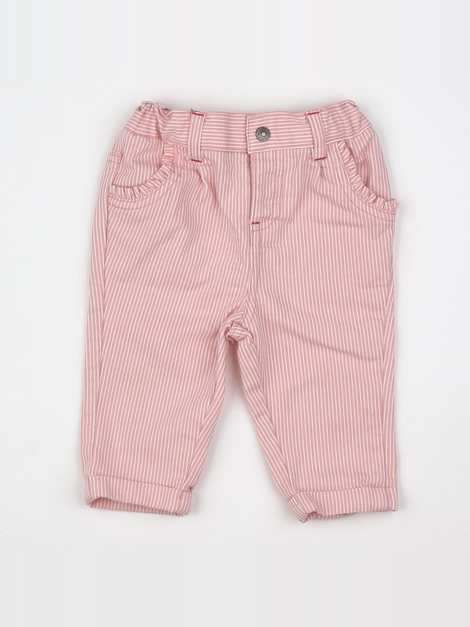 Cadet Rousselle - pantalon blanc, rose - 6 mois