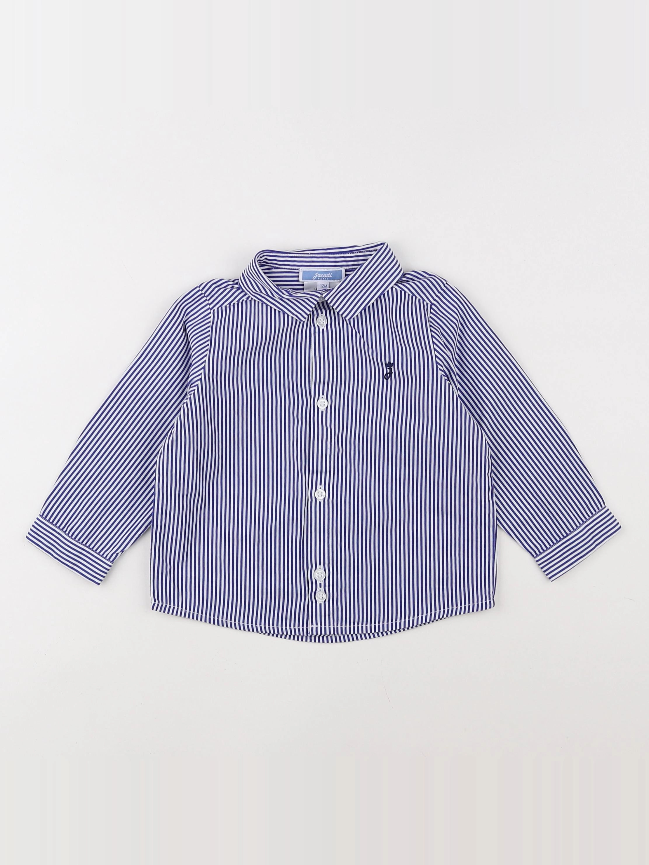 Jacadi - chemise bleu, blanc - 12 mois