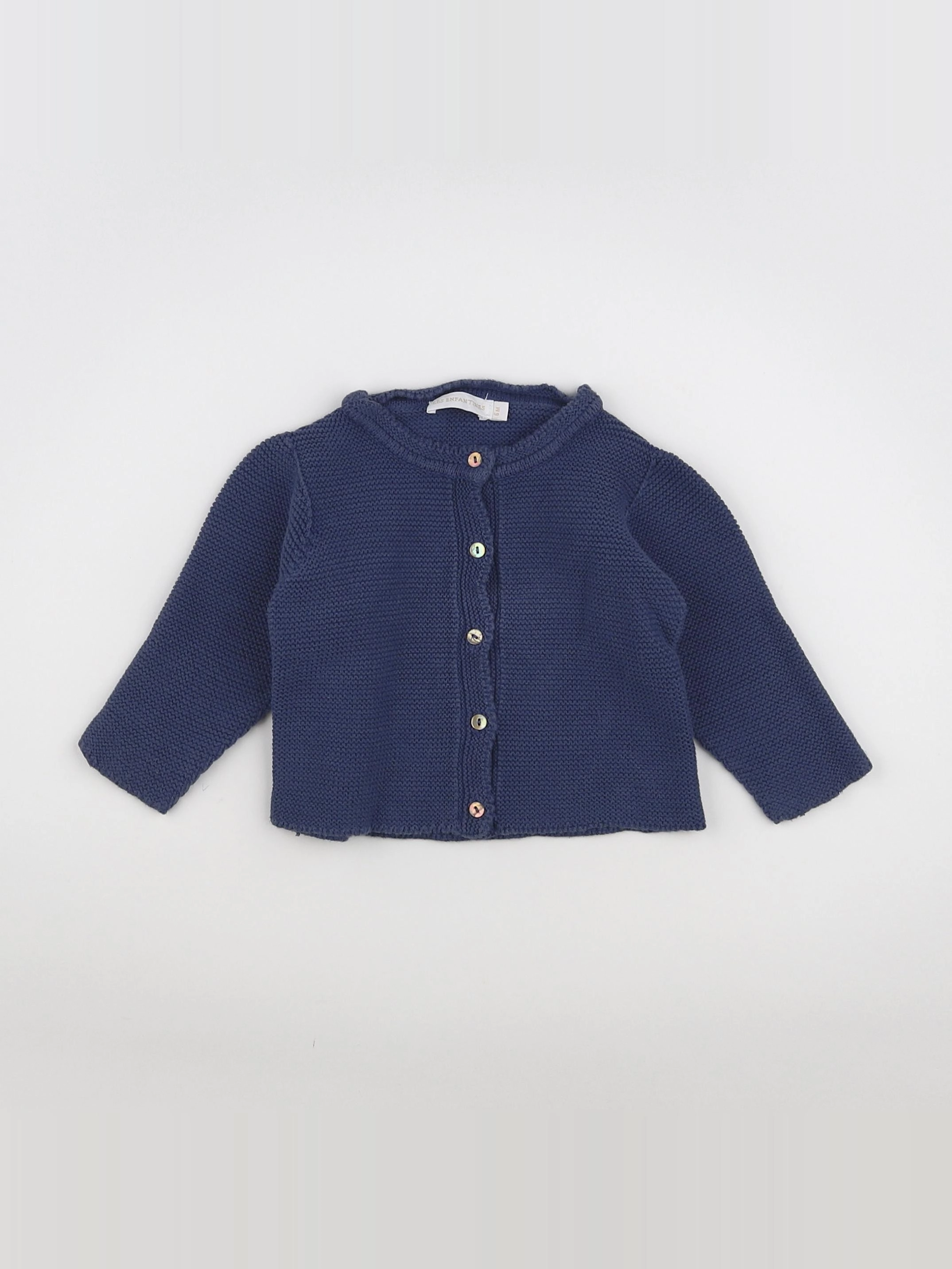 Les Enfantines - gilet bleu - 6 mois