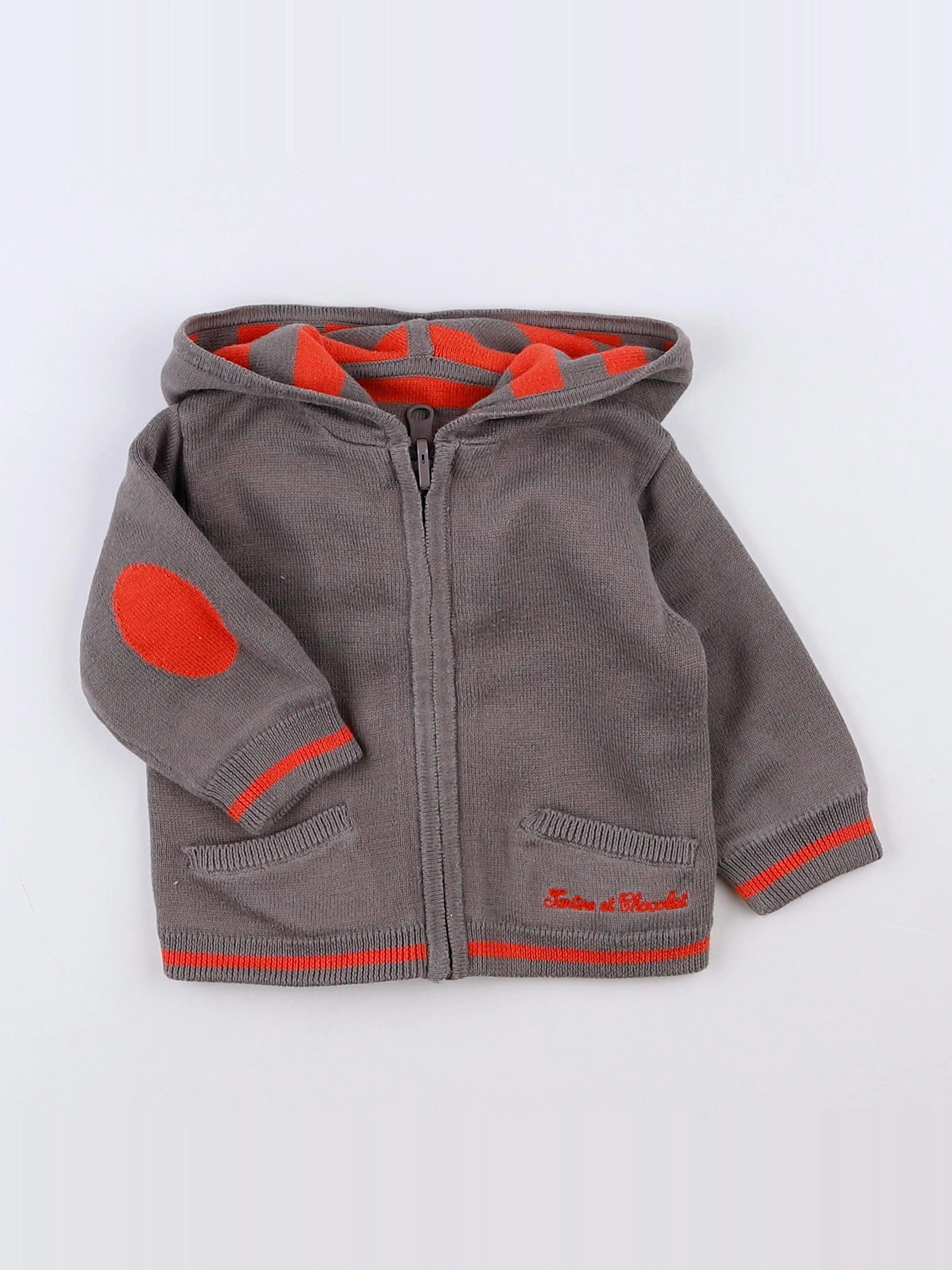 Tartine & Chocolat - gilet réversible gris - 3 mois