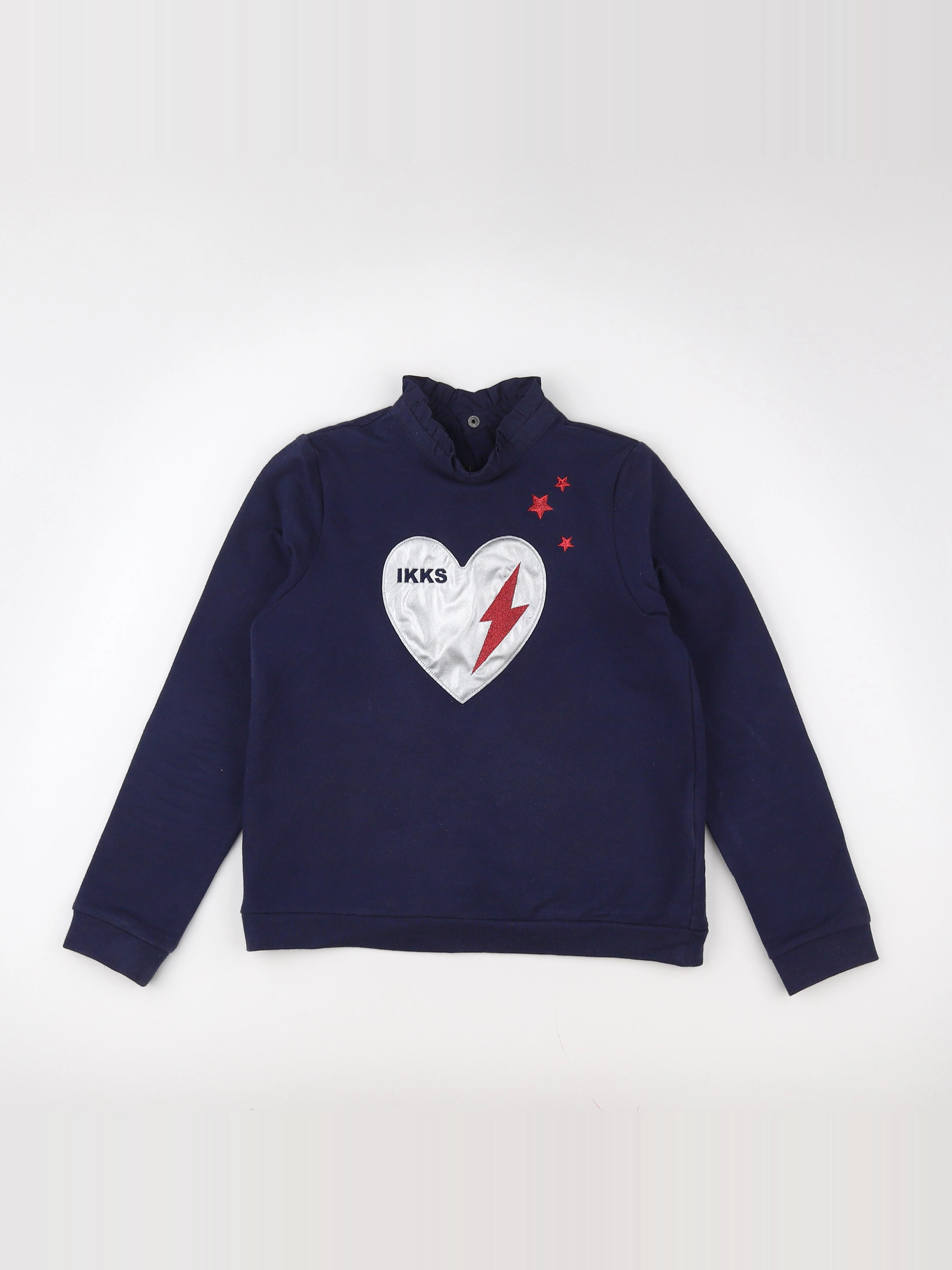 IKKS - sweat argent, bleu - 10 ans