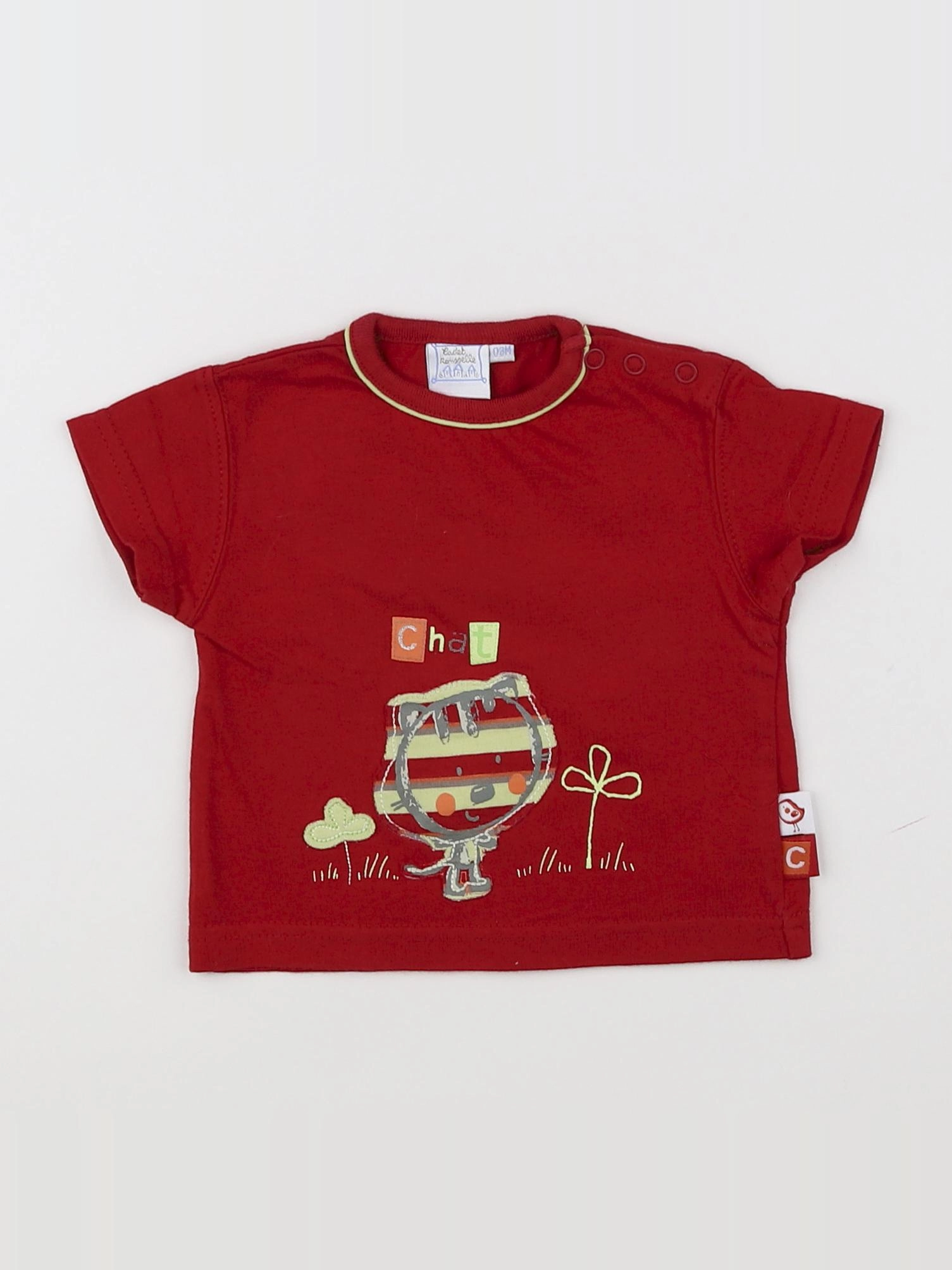 Cadet Rousselle - tee-shirt rouge - 3 mois