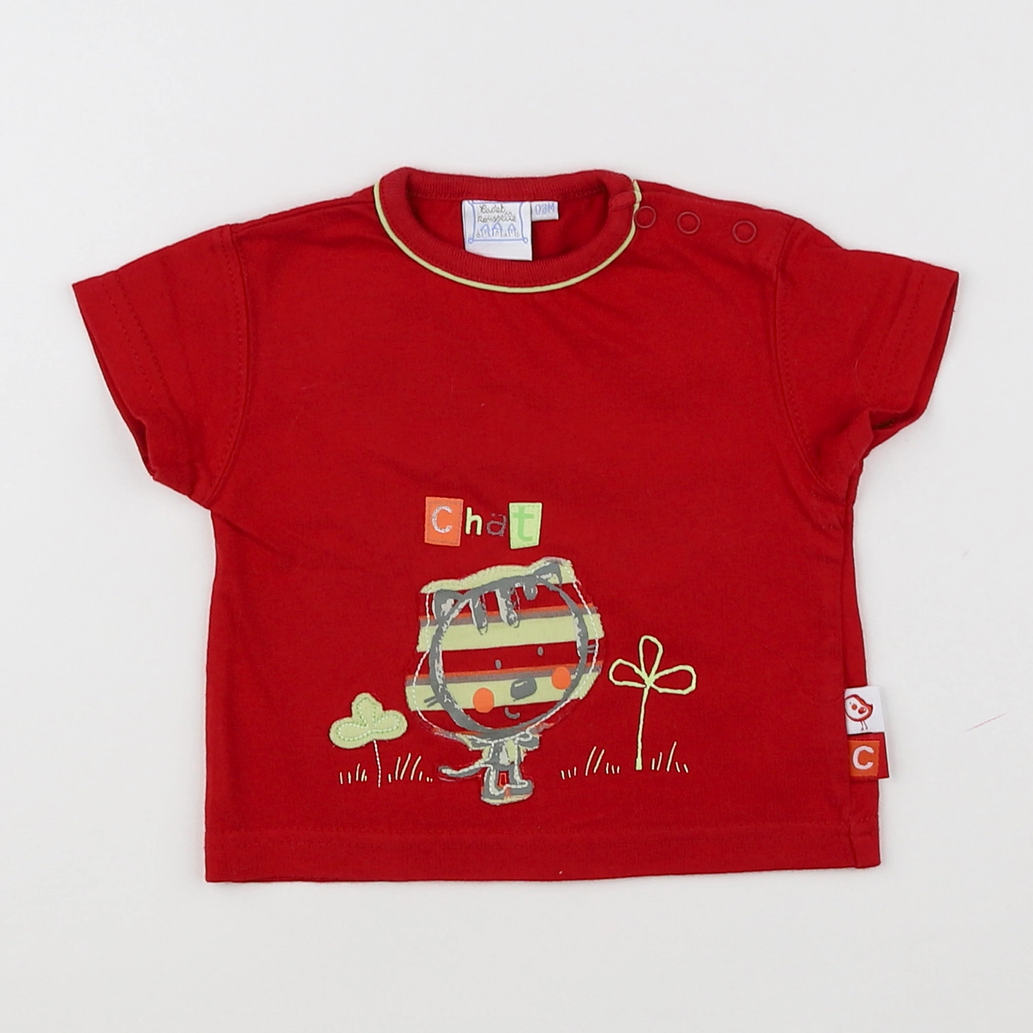 Cadet Rousselle - tee-shirt rouge - 3 mois