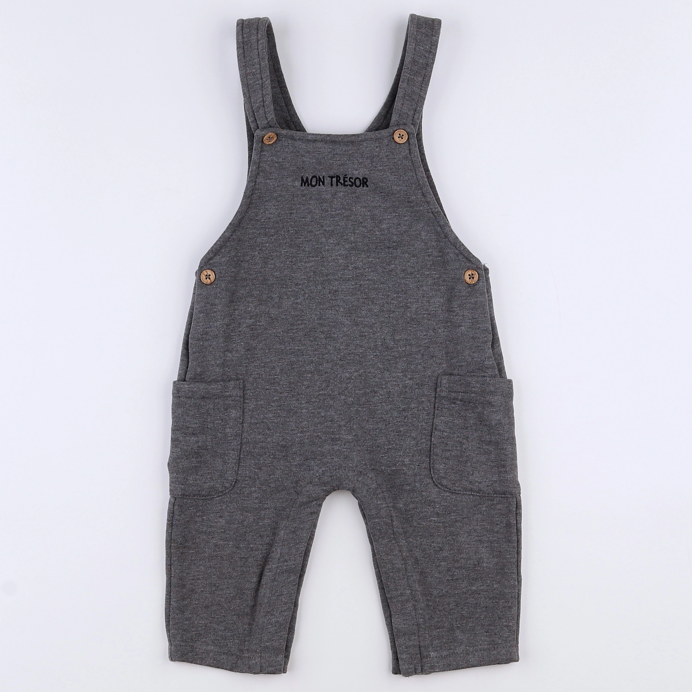 Vertbaudet - salopette gris - 12 mois