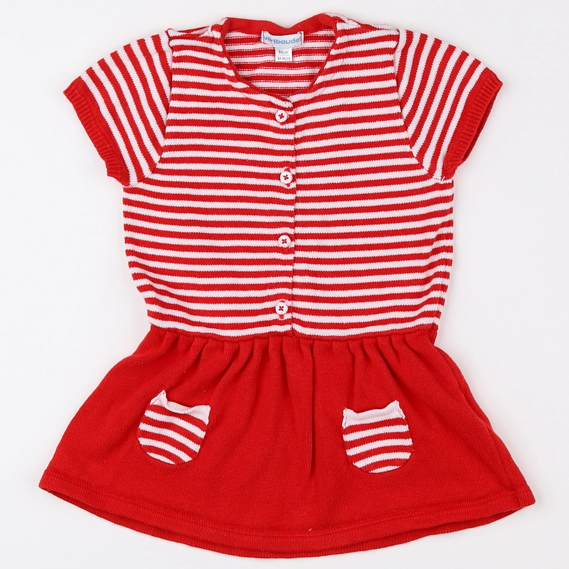 Vertbaudet - robe rouge - 2 ans