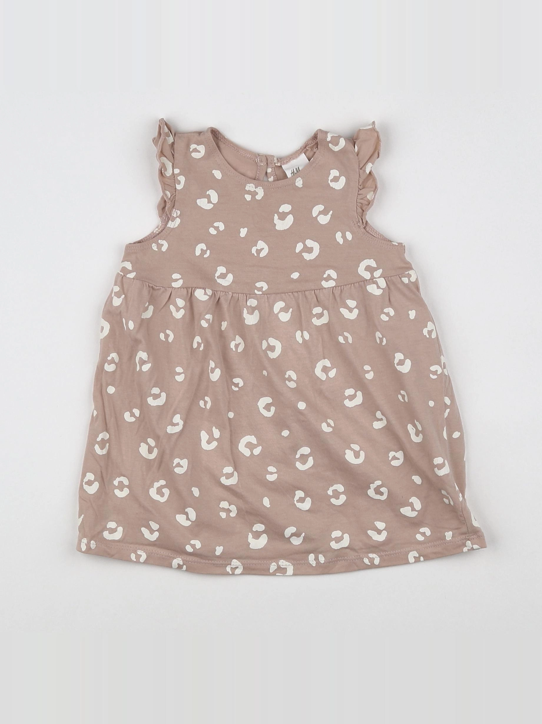 H&M - robe rose, blanc - 4/6 mois