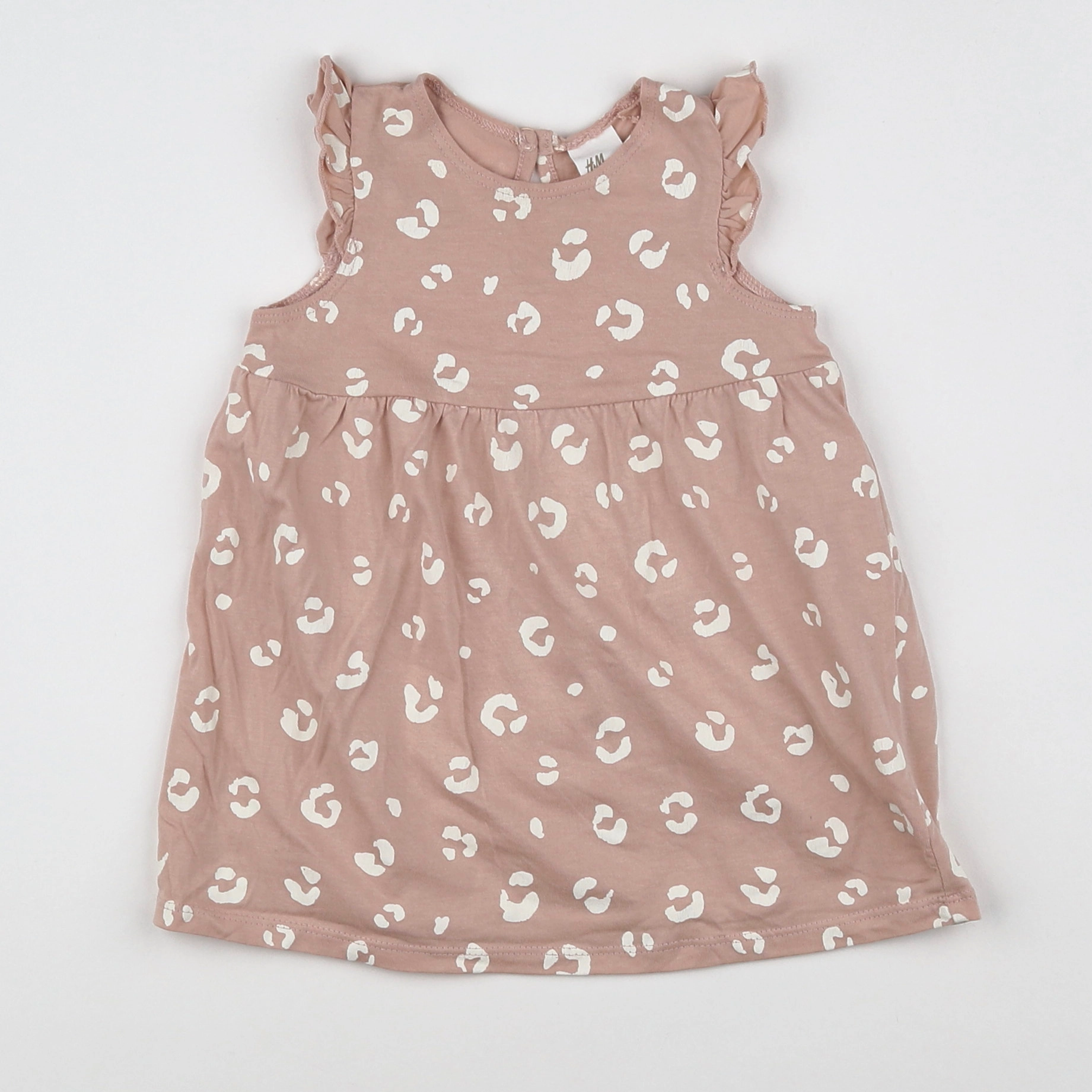 H&M - robe rose, blanc - 4/6 mois