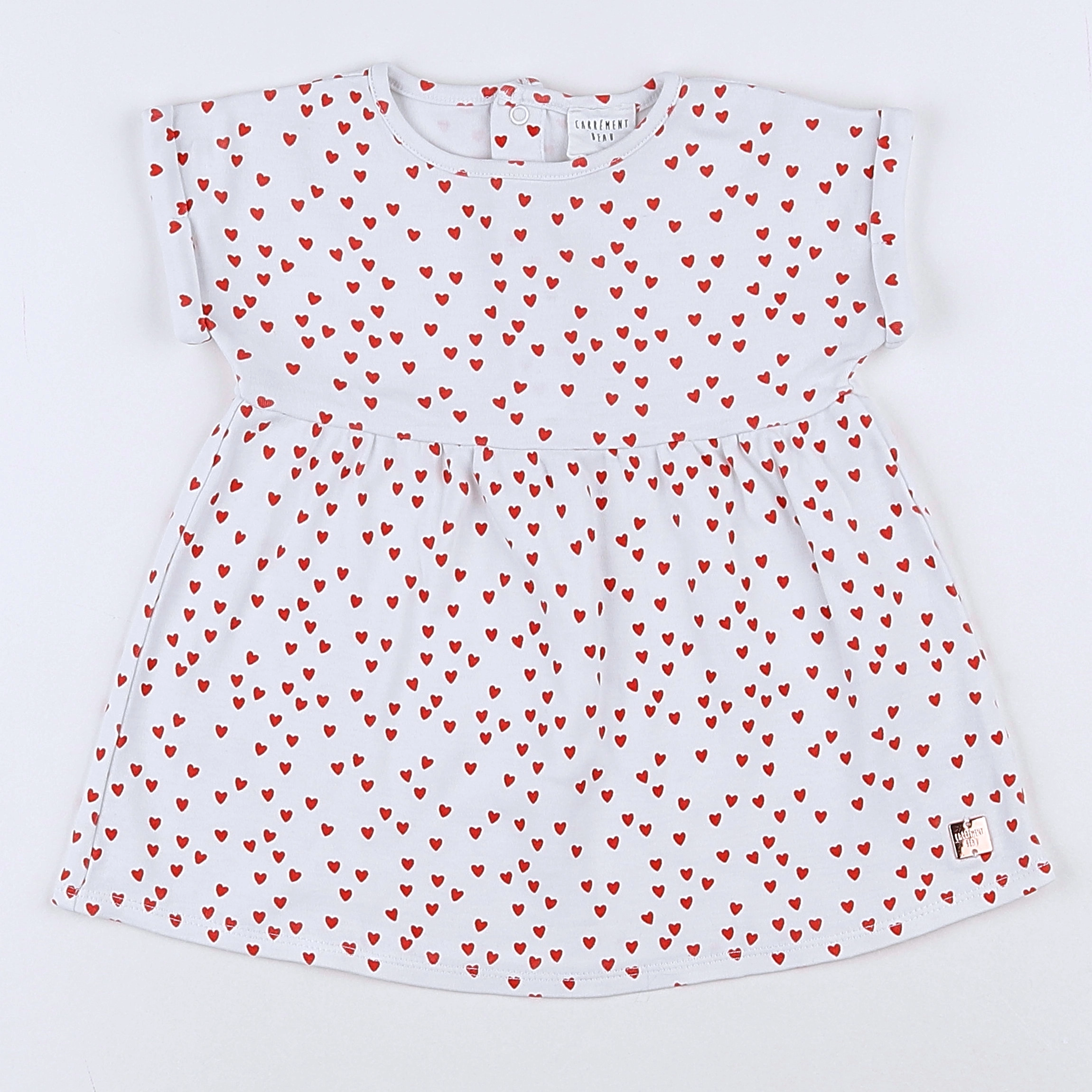 Carrément Beau - robe blanc, rouge - 9 mois