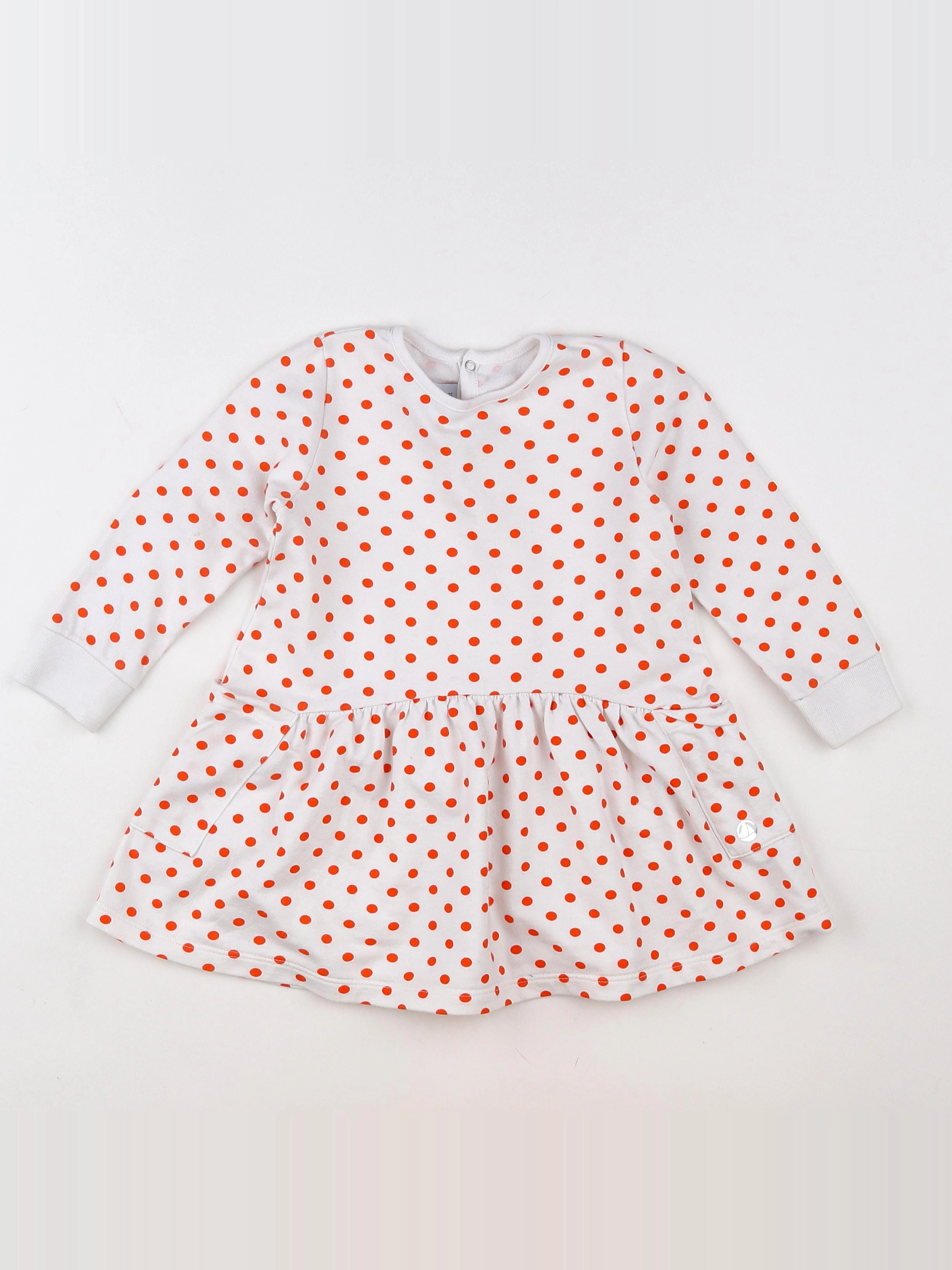 Petit Bateau - robe blanc - 18 mois
