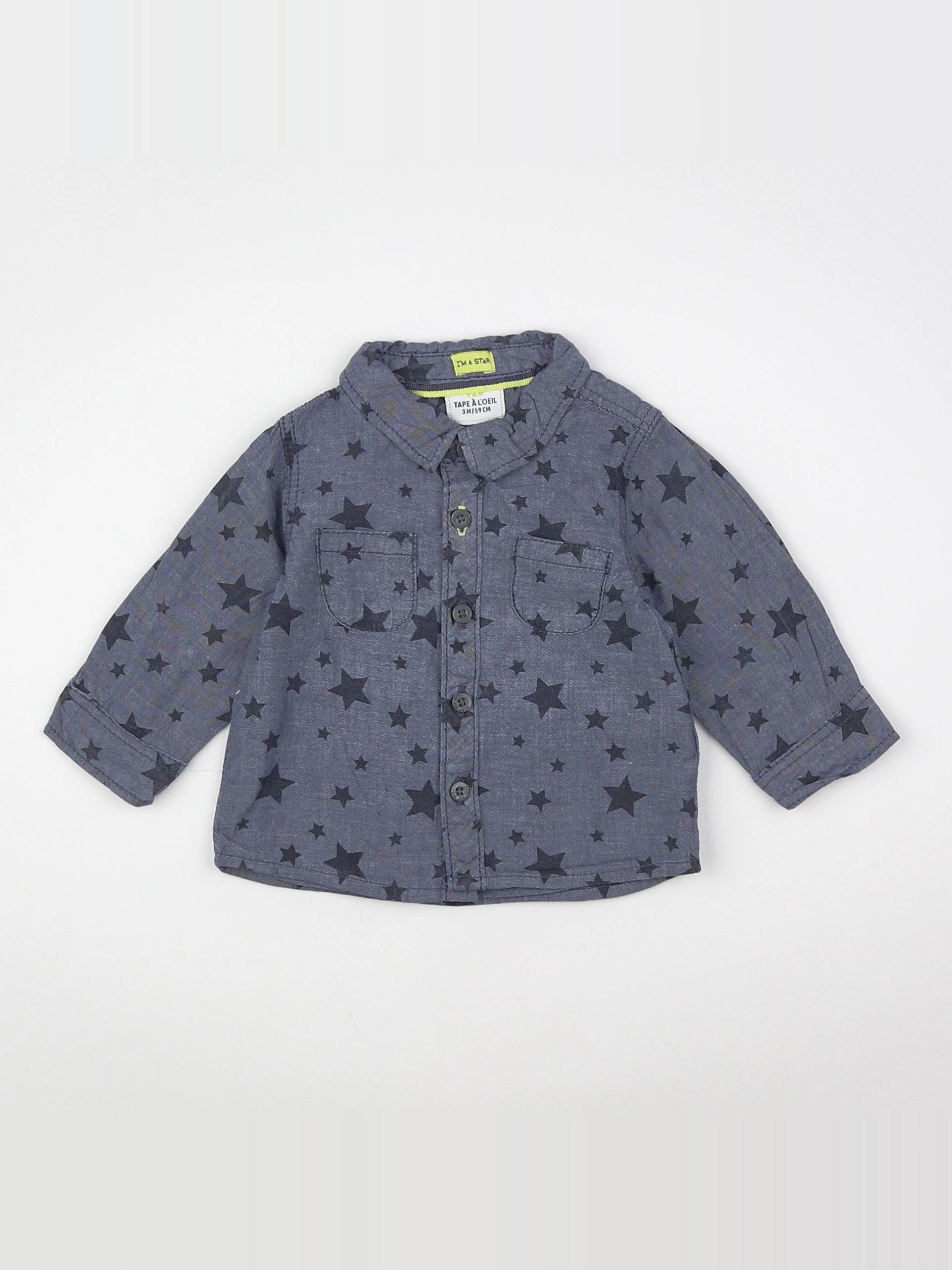Tape à l'oeil - chemise bleu - 3 mois