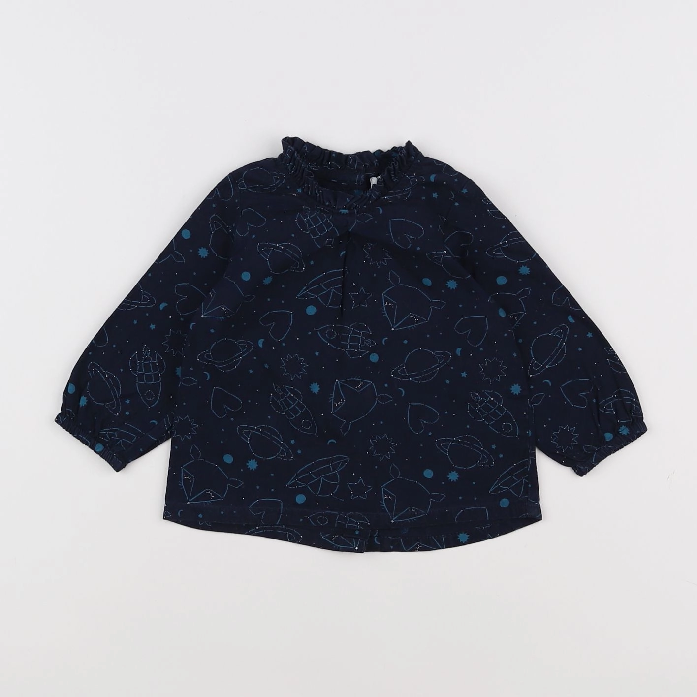 Vertbaudet - blouse bleu - 9 mois