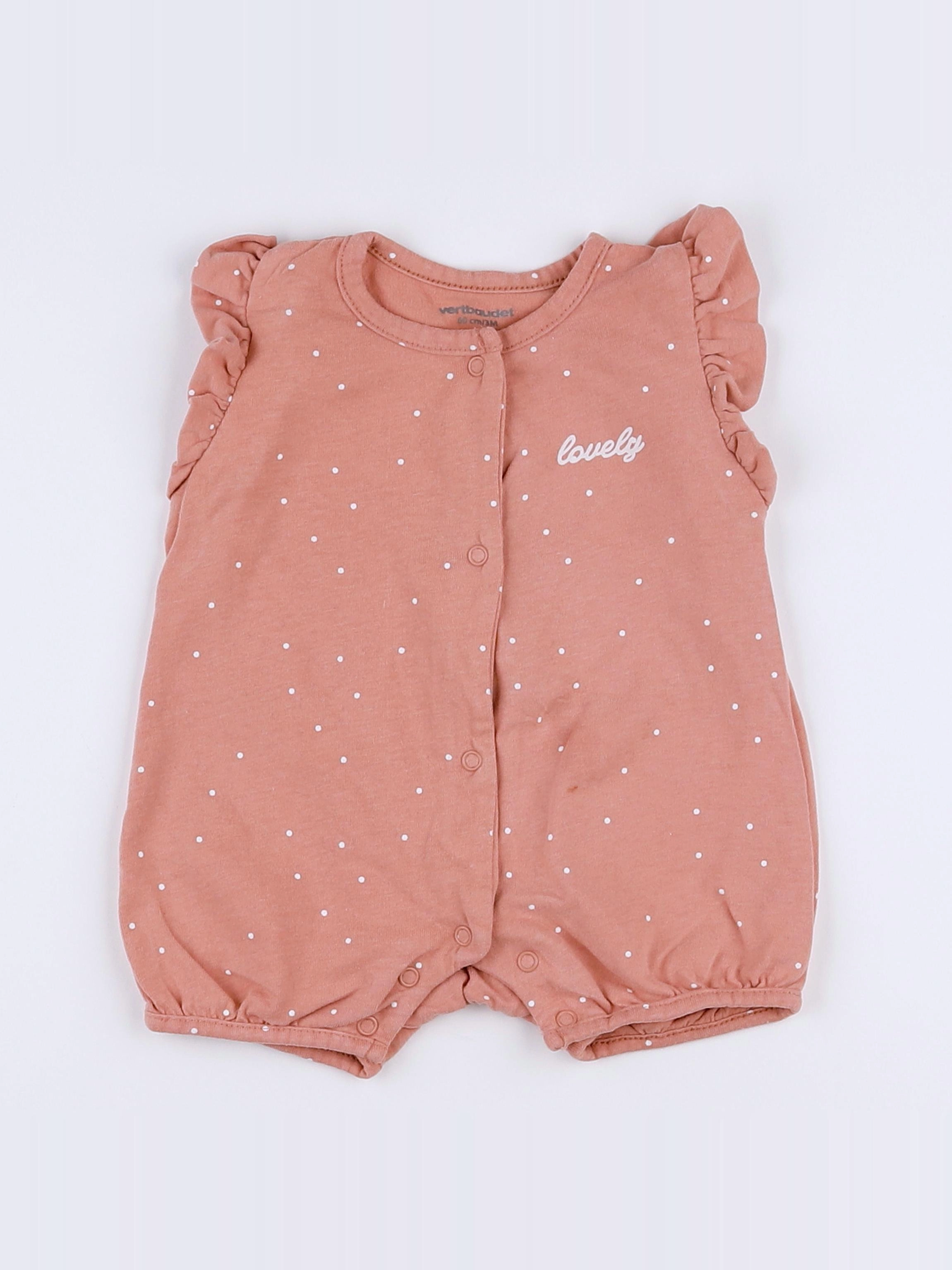 Vertbaudet - combinaison rose - 3 mois