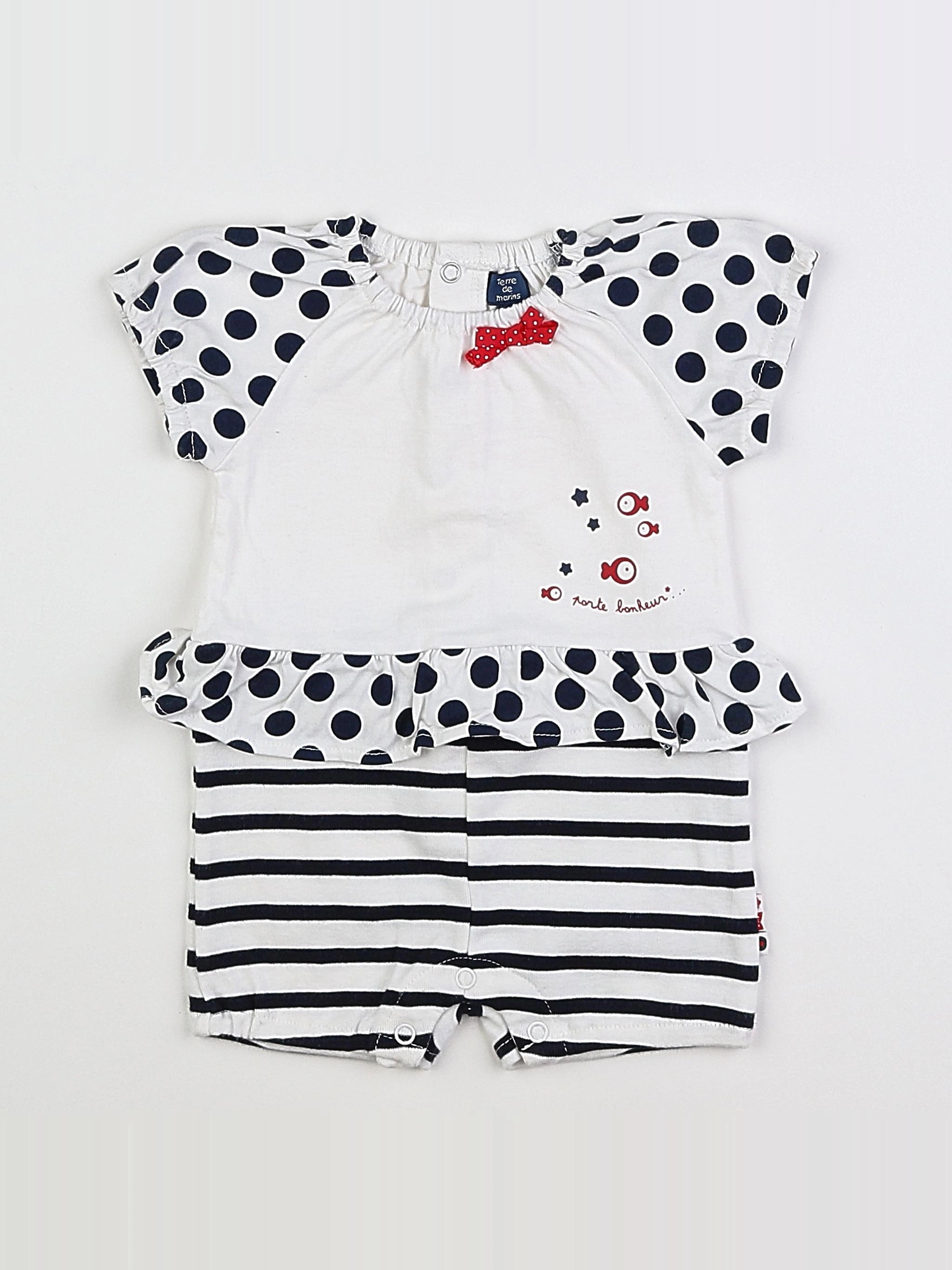 Terre de marins - combinaison bleu, blanc - 3 mois