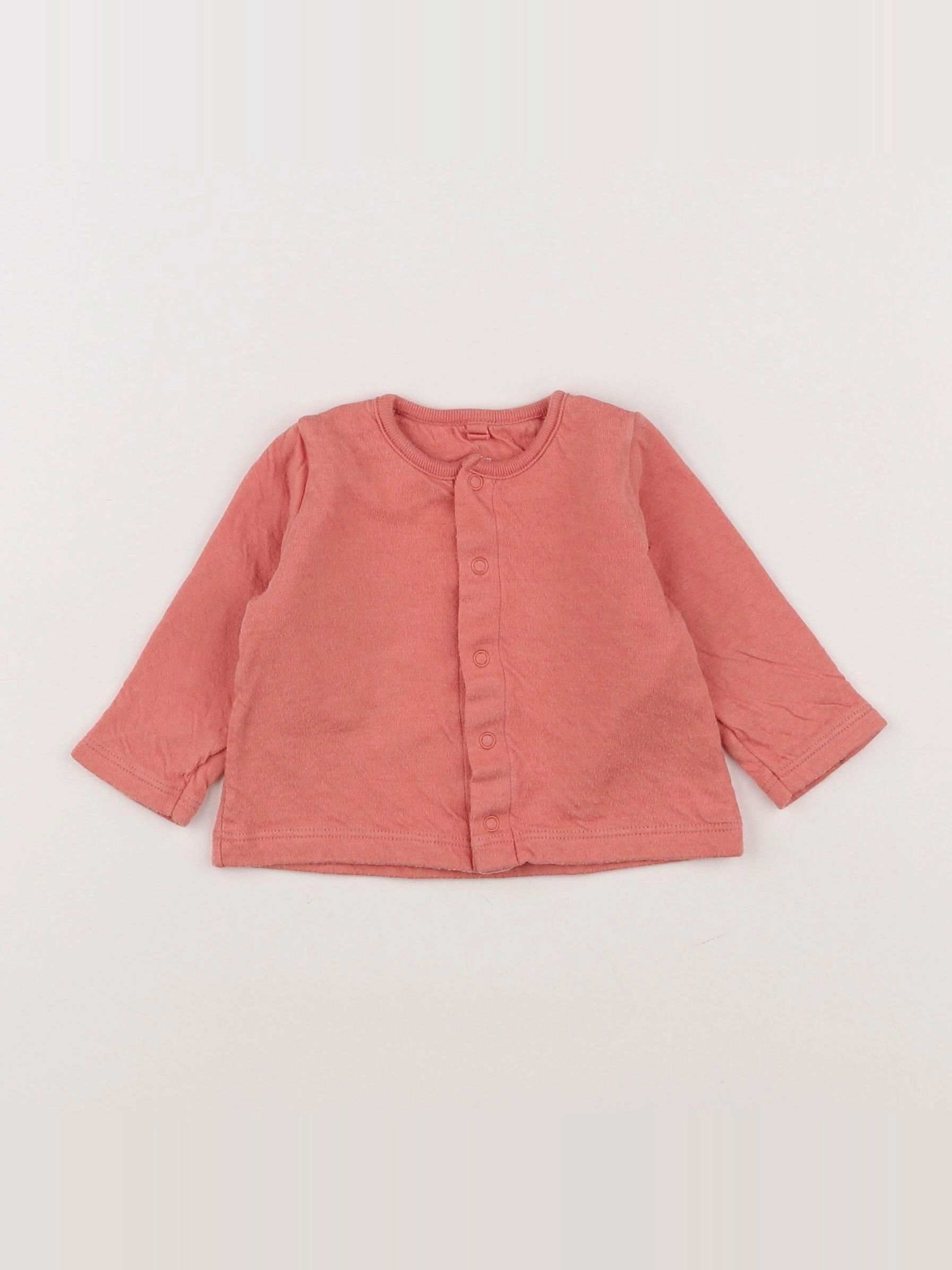 Petit Bateau - gilet rose - 6 mois