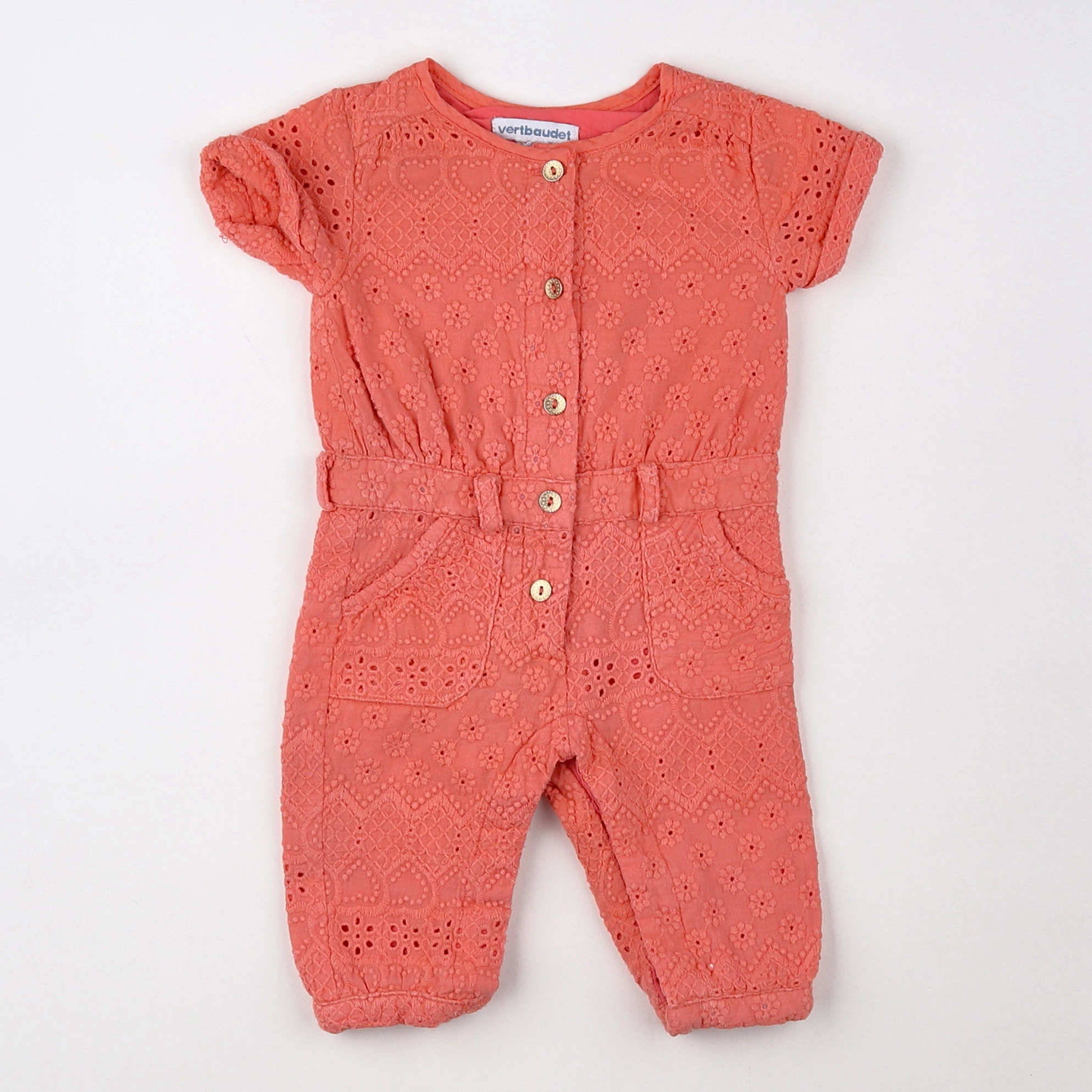 Vertbaudet - combinaison orange - 3 mois