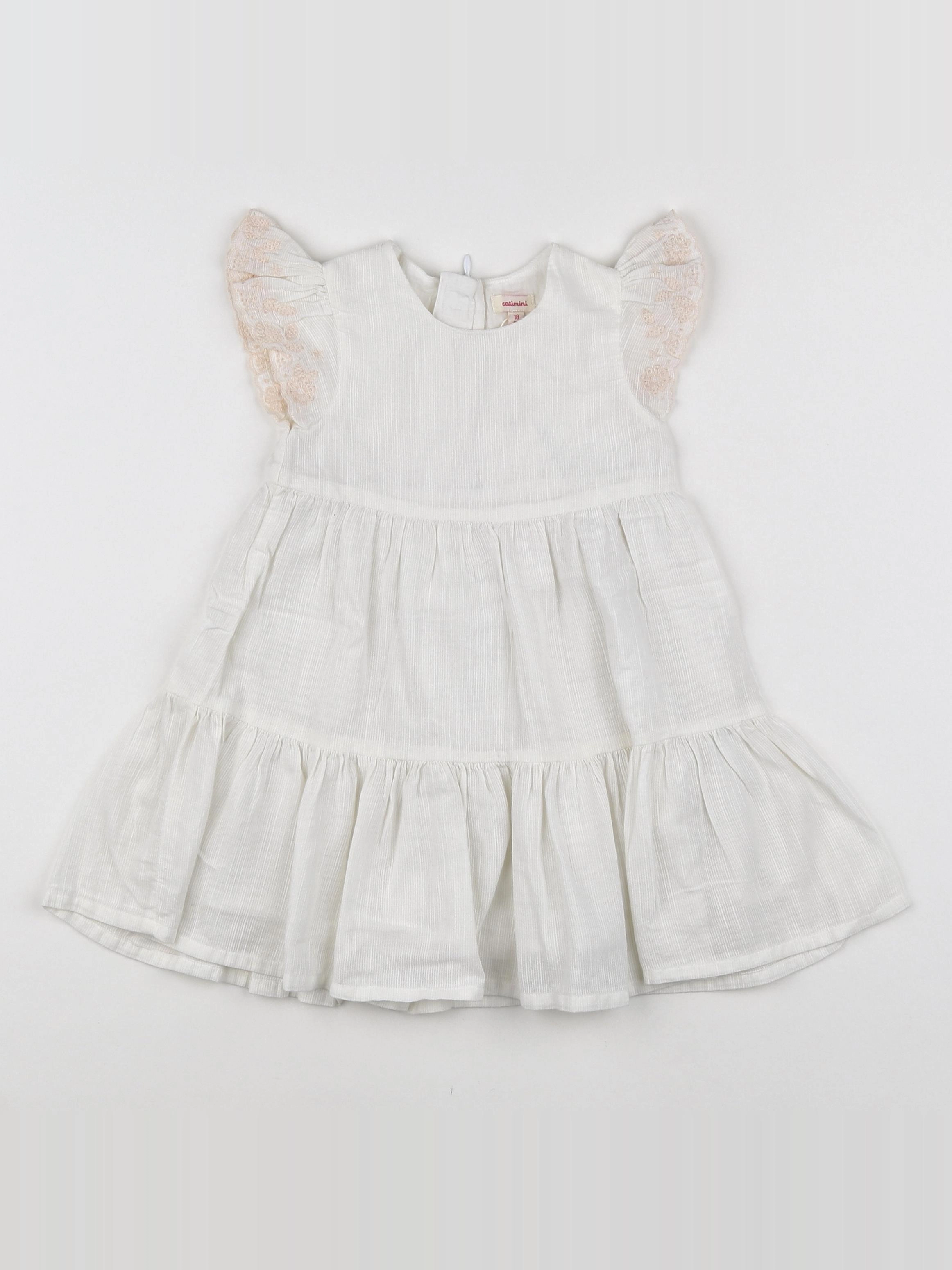 Catimini - robe blanc (état neuf) - 18 mois