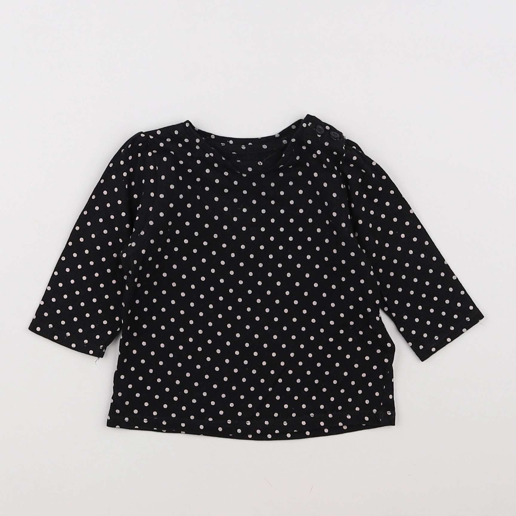 Vertbaudet - tee-shirt noir, blanc - 3 mois