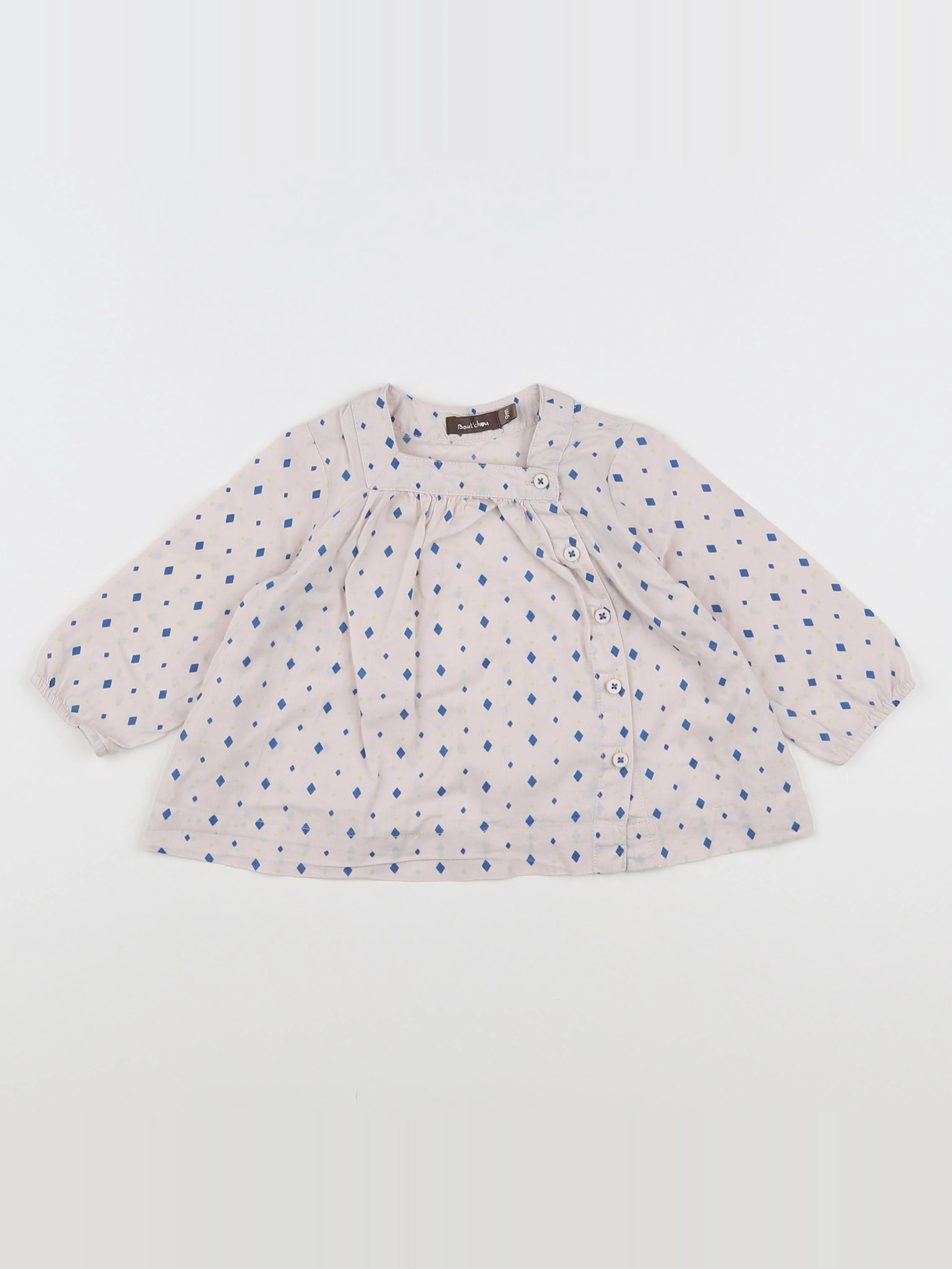 Boutchou - blouse rose, bleu - 9 mois