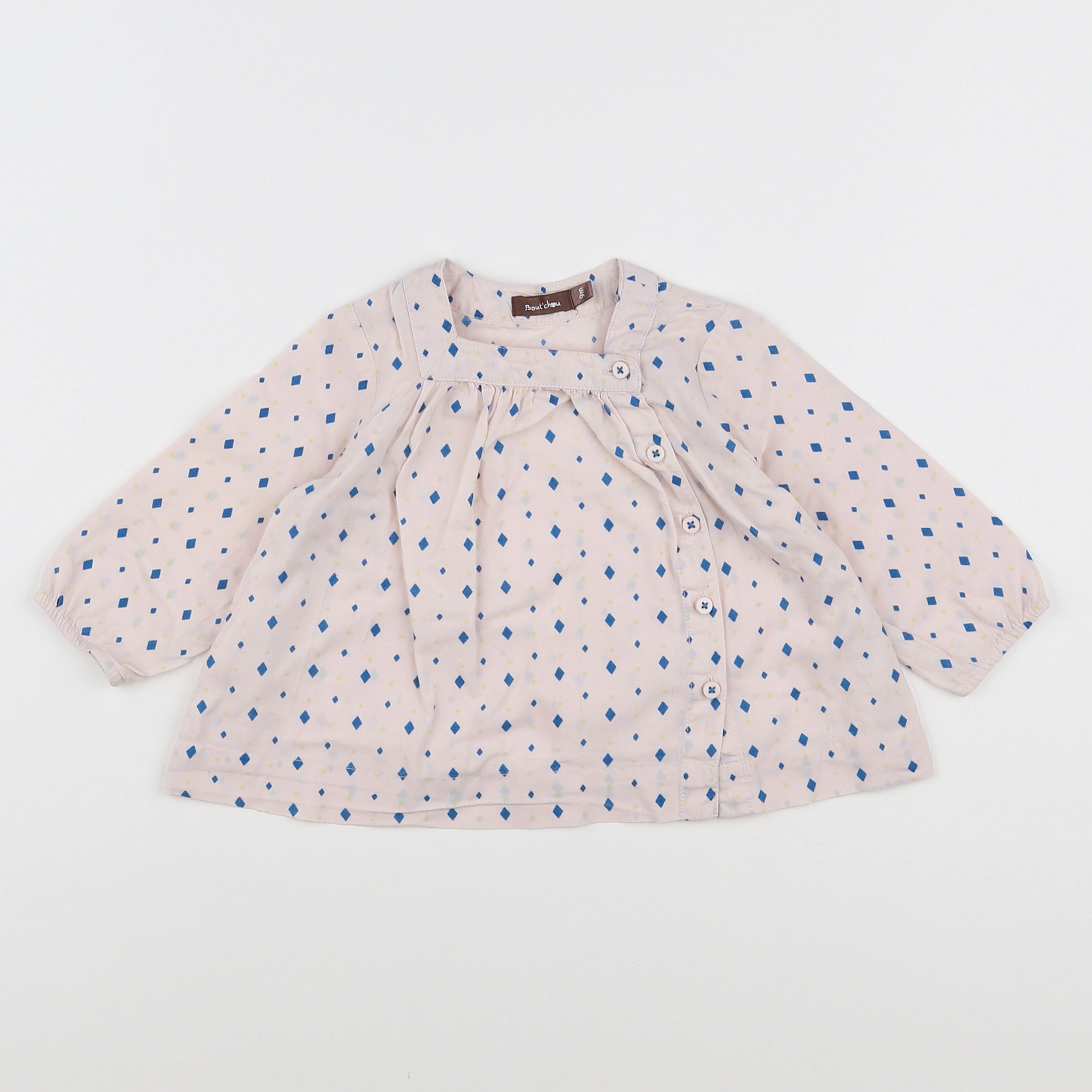 Boutchou - blouse rose, bleu - 9 mois