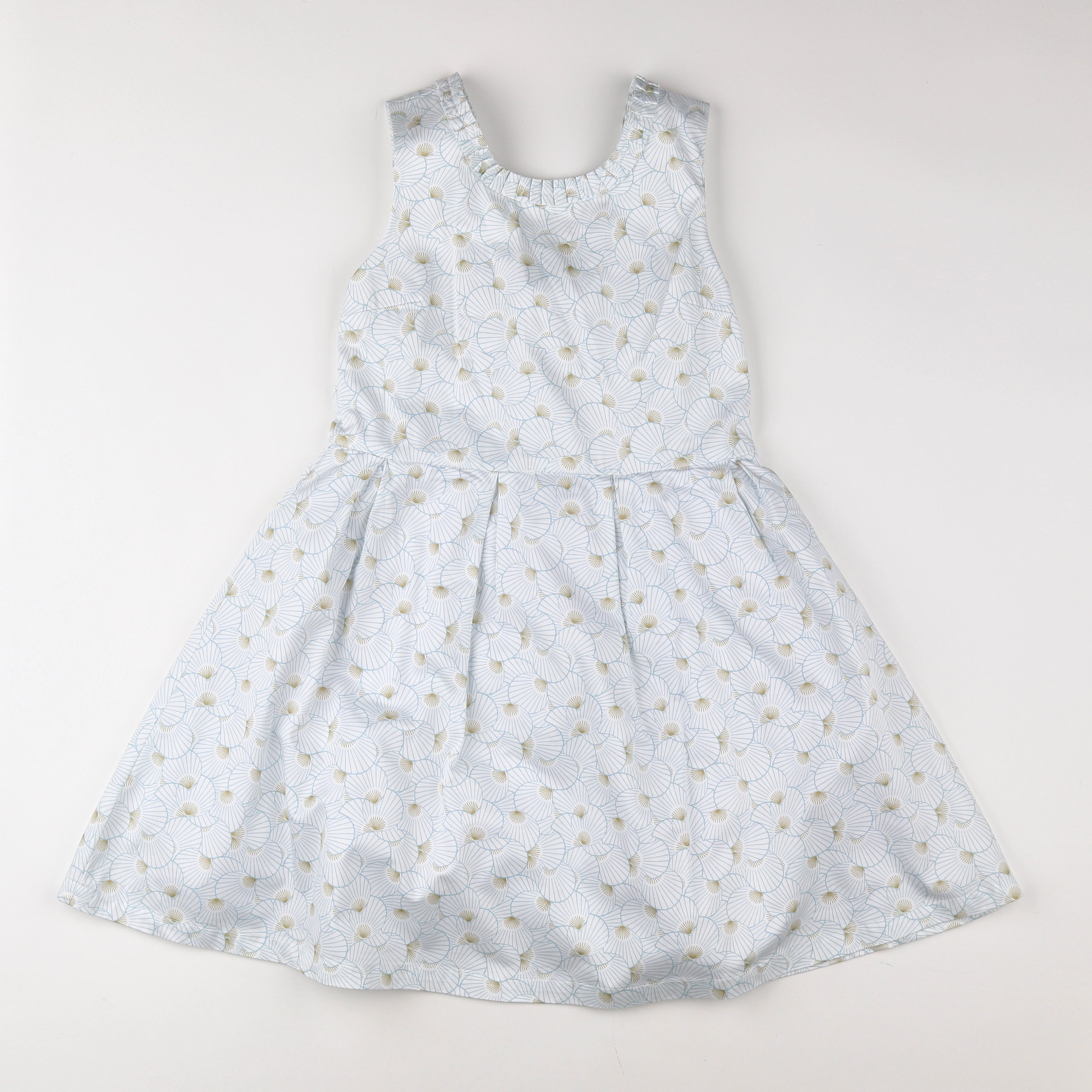 Vertbaudet - robe blanc, bleu - 10 ans