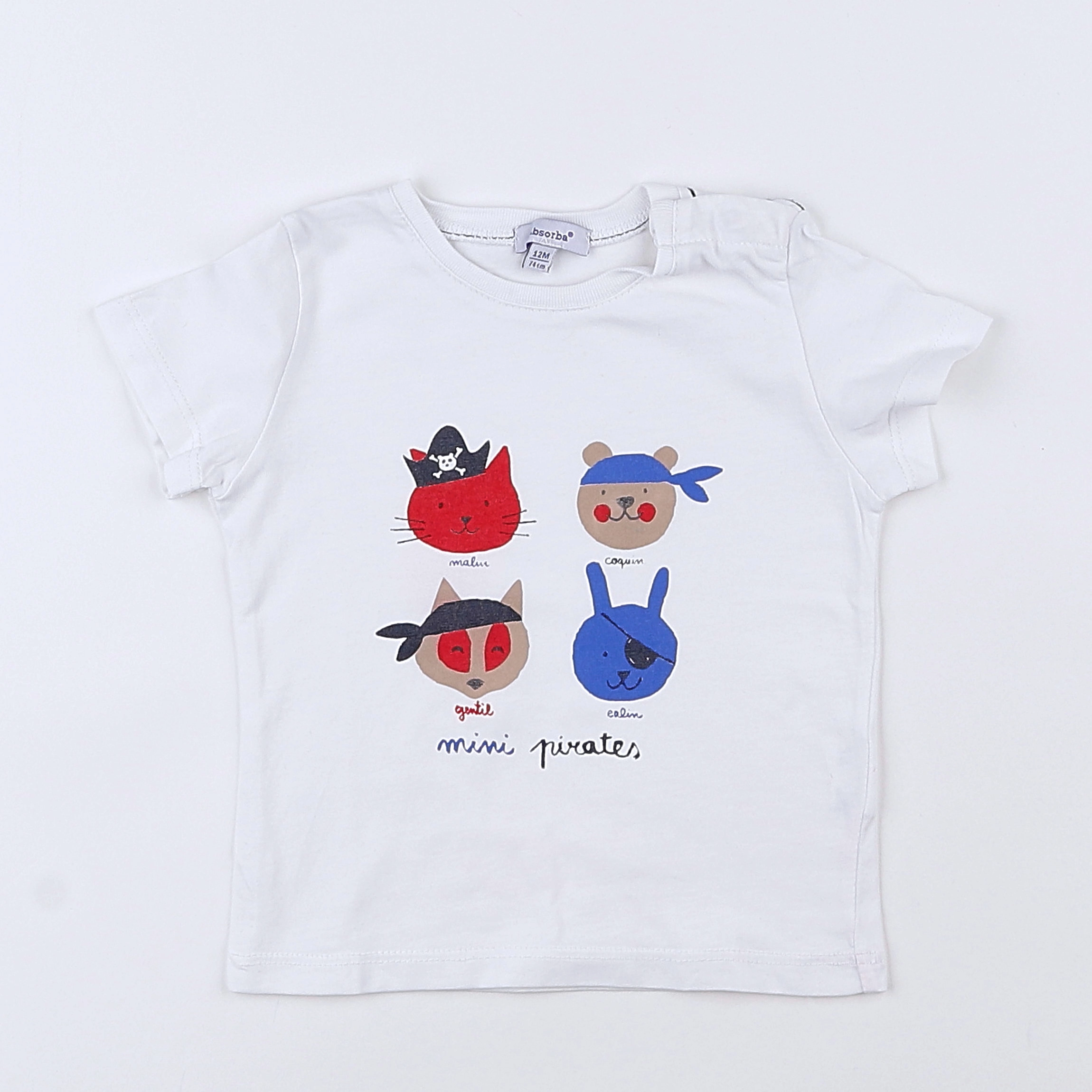 Absorba - tee-shirt blanc - 12 mois