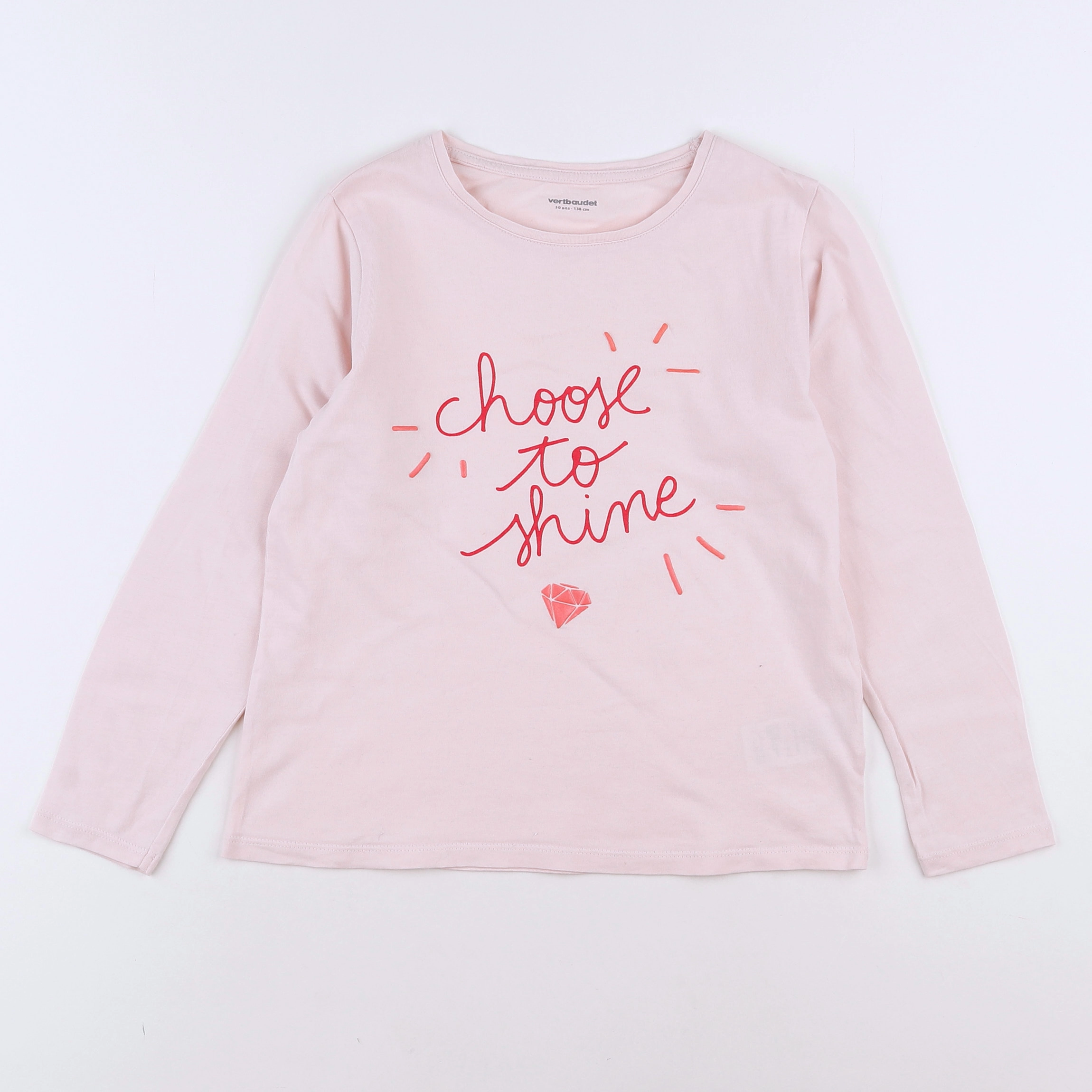 Vertbaudet - tee-shirt rose - 10 ans