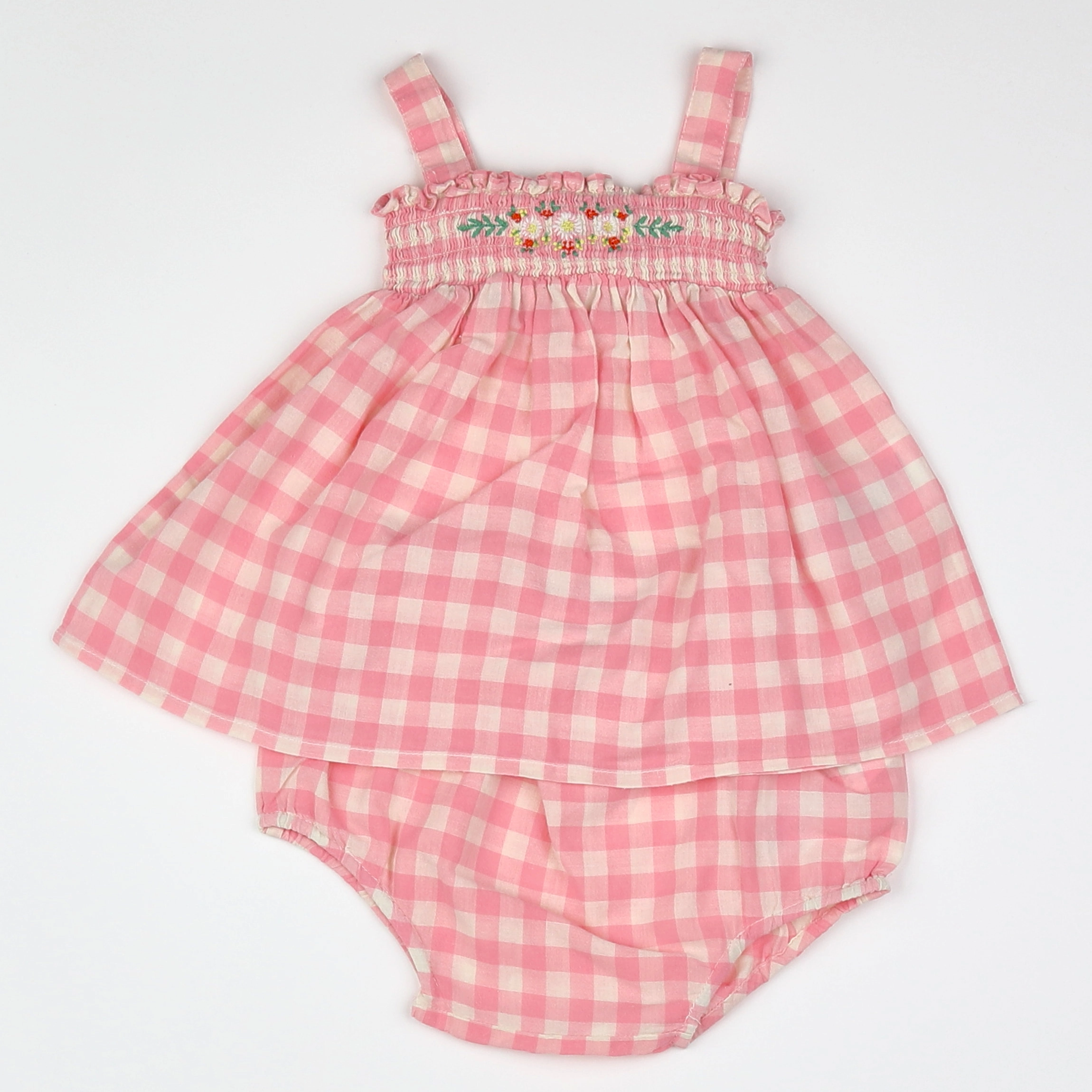 Bonton - robe rose, blanc - 6 mois