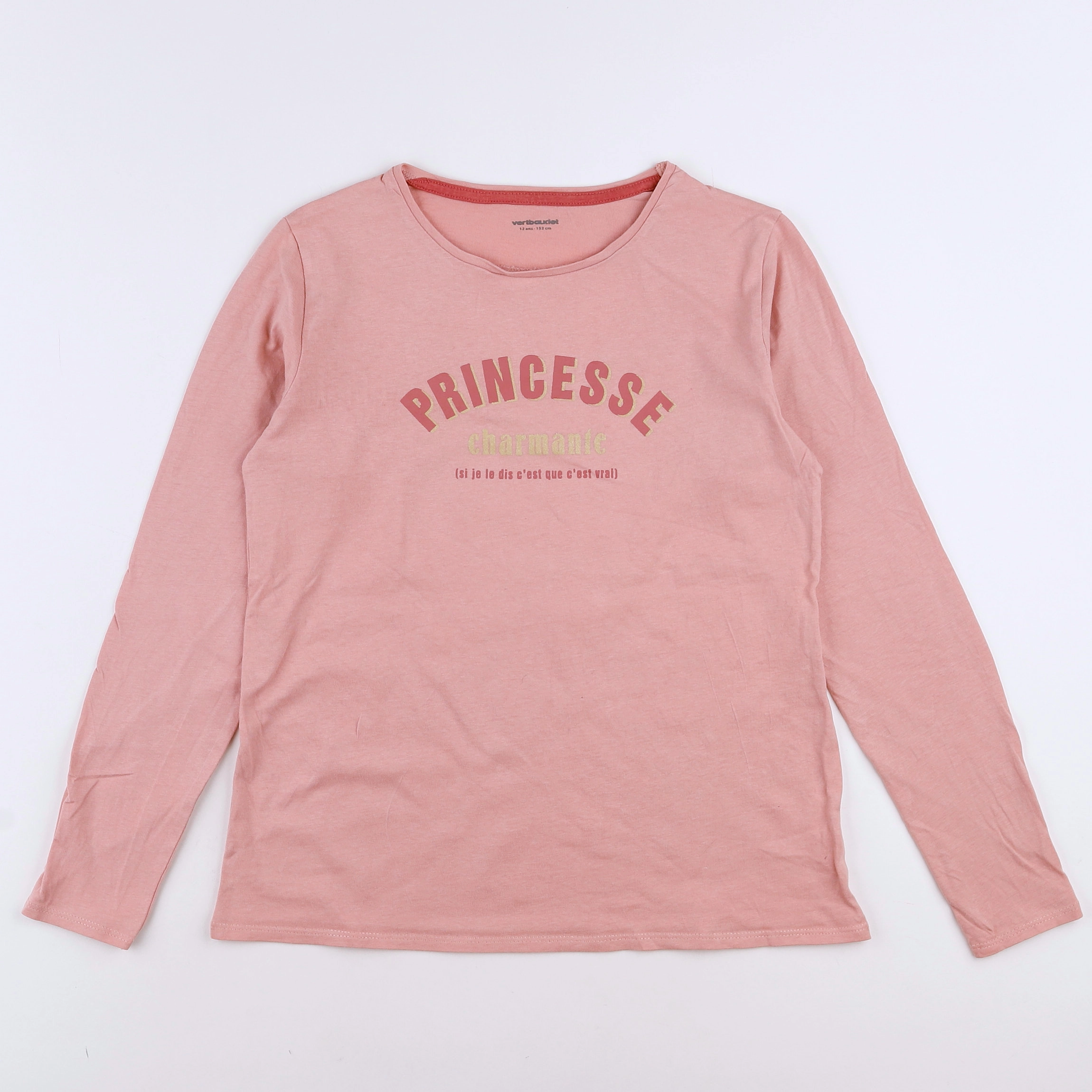 Vertbaudet - tee-shirt rose - 12 ans
