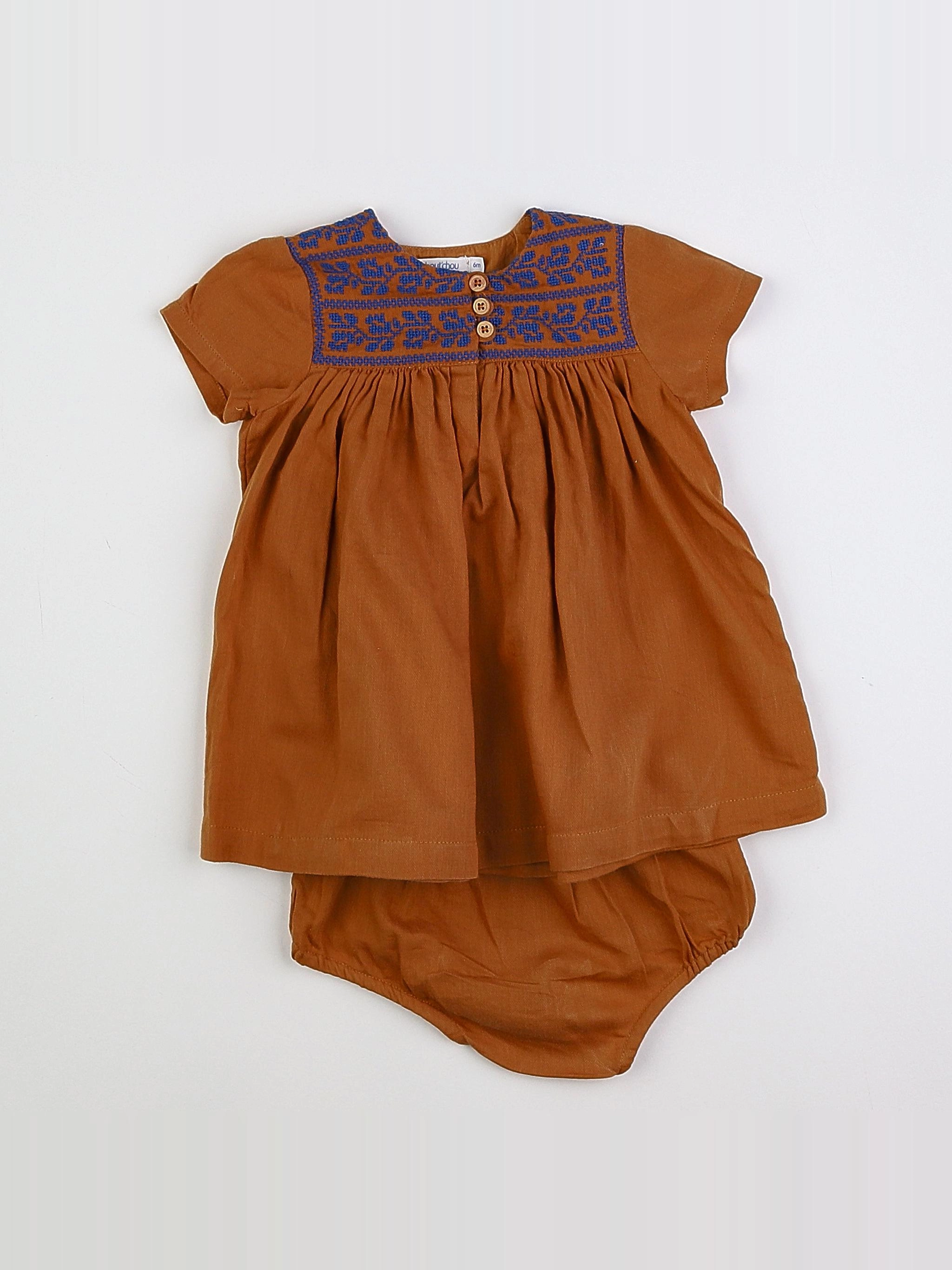 Boutchou - robe marron - 6 mois