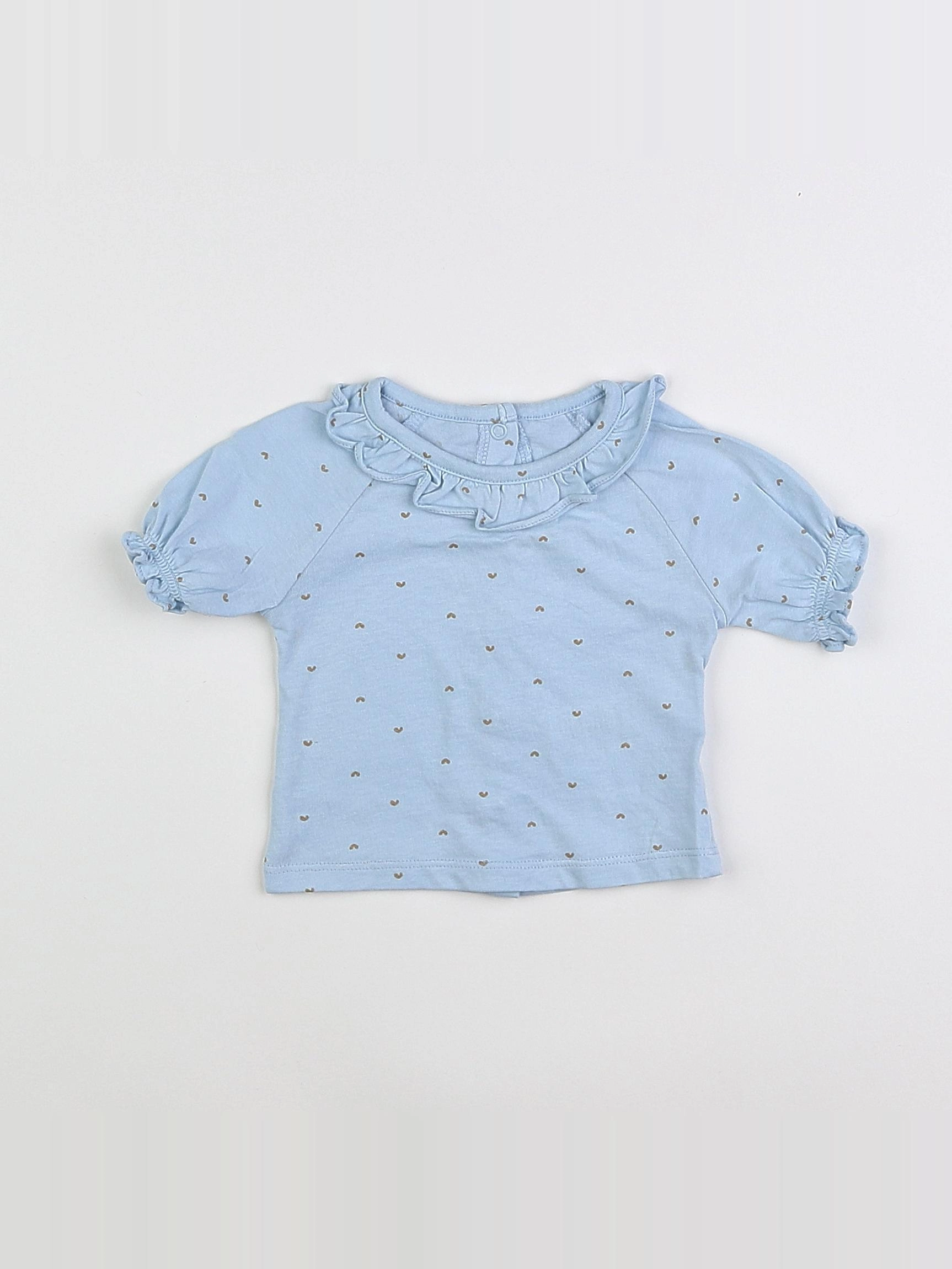 Vertbaudet - tee-shirt bleu, or - 3 mois