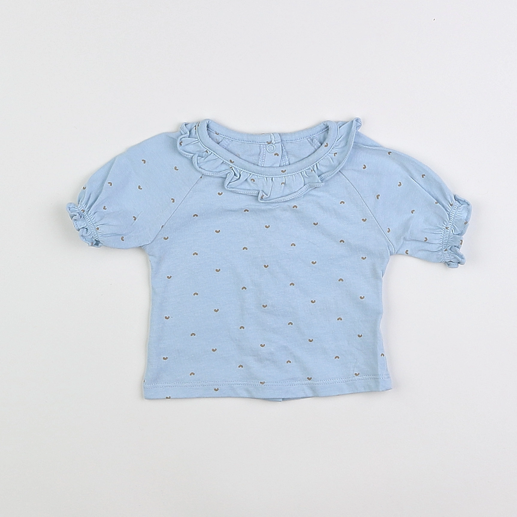 Vertbaudet - tee-shirt bleu, or - 3 mois