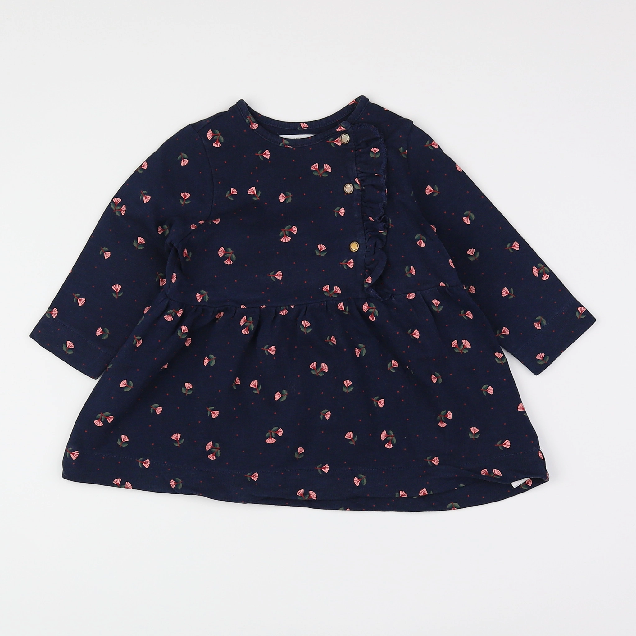 Vertbaudet - robe bleu - 12 mois
