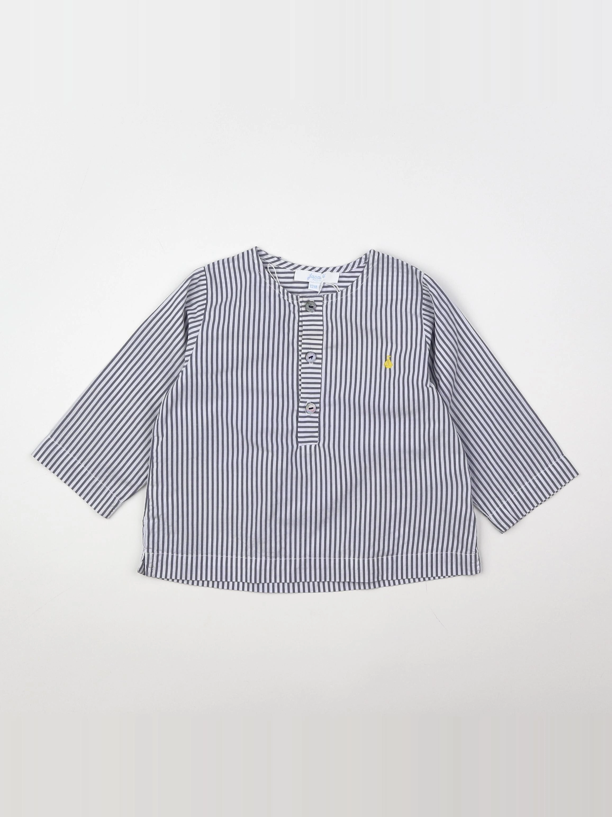 Jacadi - chemise blanc, bleu - 12 mois
