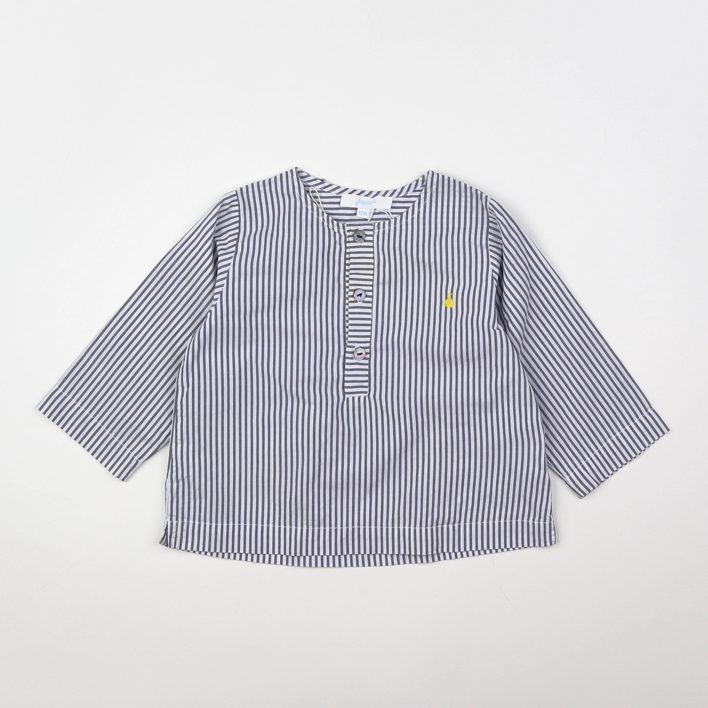 Jacadi - chemise blanc, bleu - 12 mois