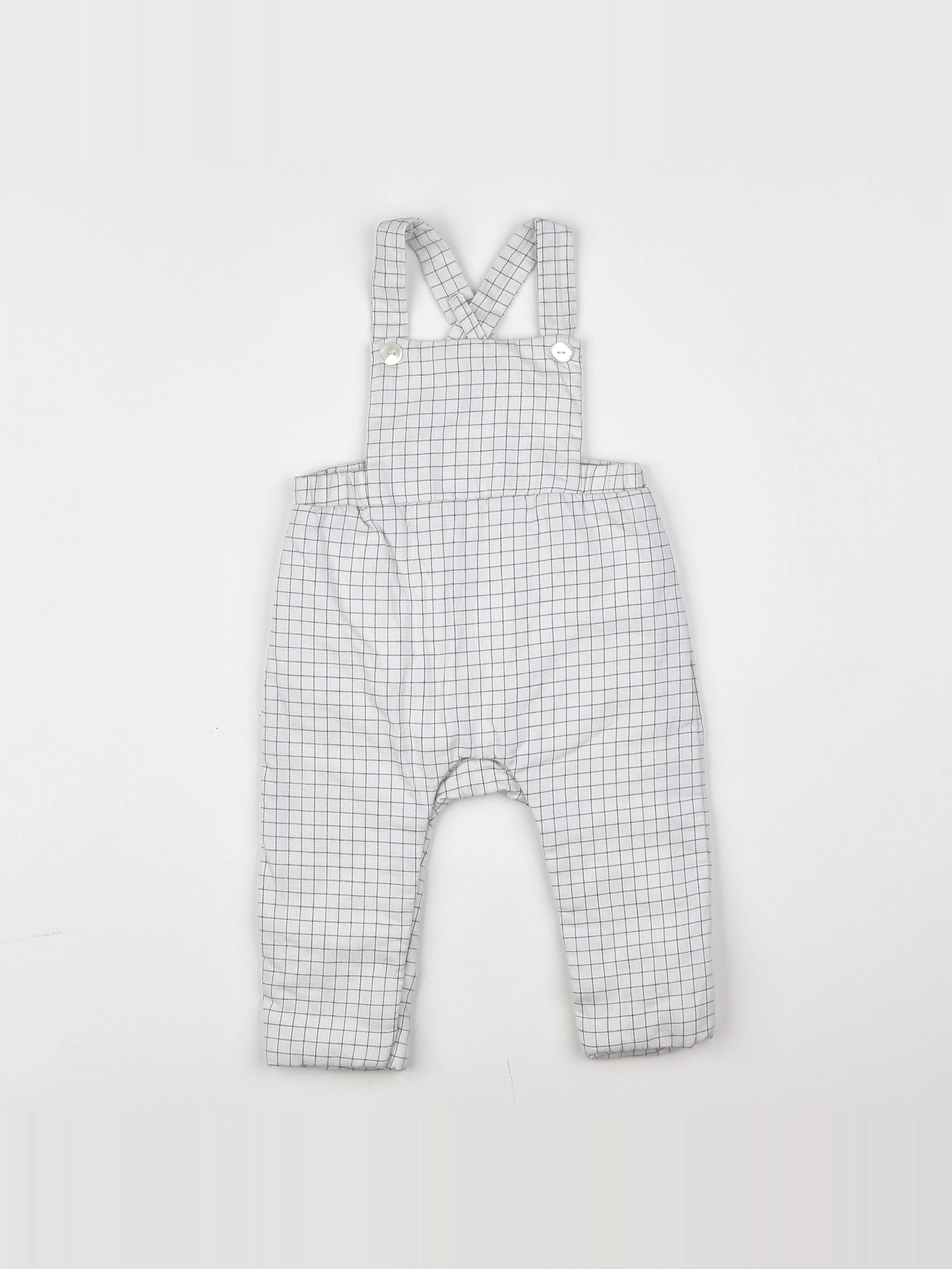 Jacadi - salopette blanc, gris - 12 mois